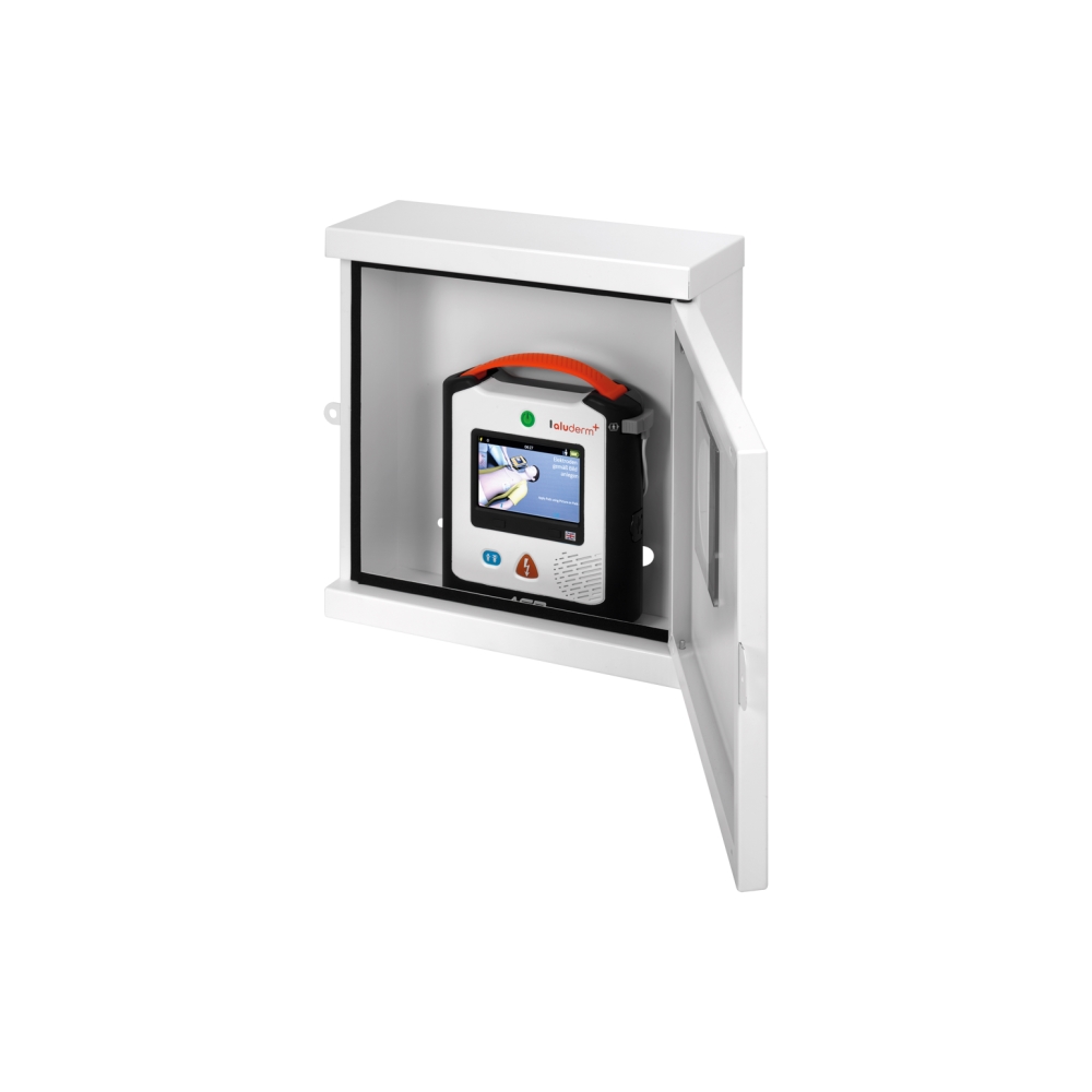 aluderm+® AED Wandschrank inkl. Alarmsicherung | Größe: S