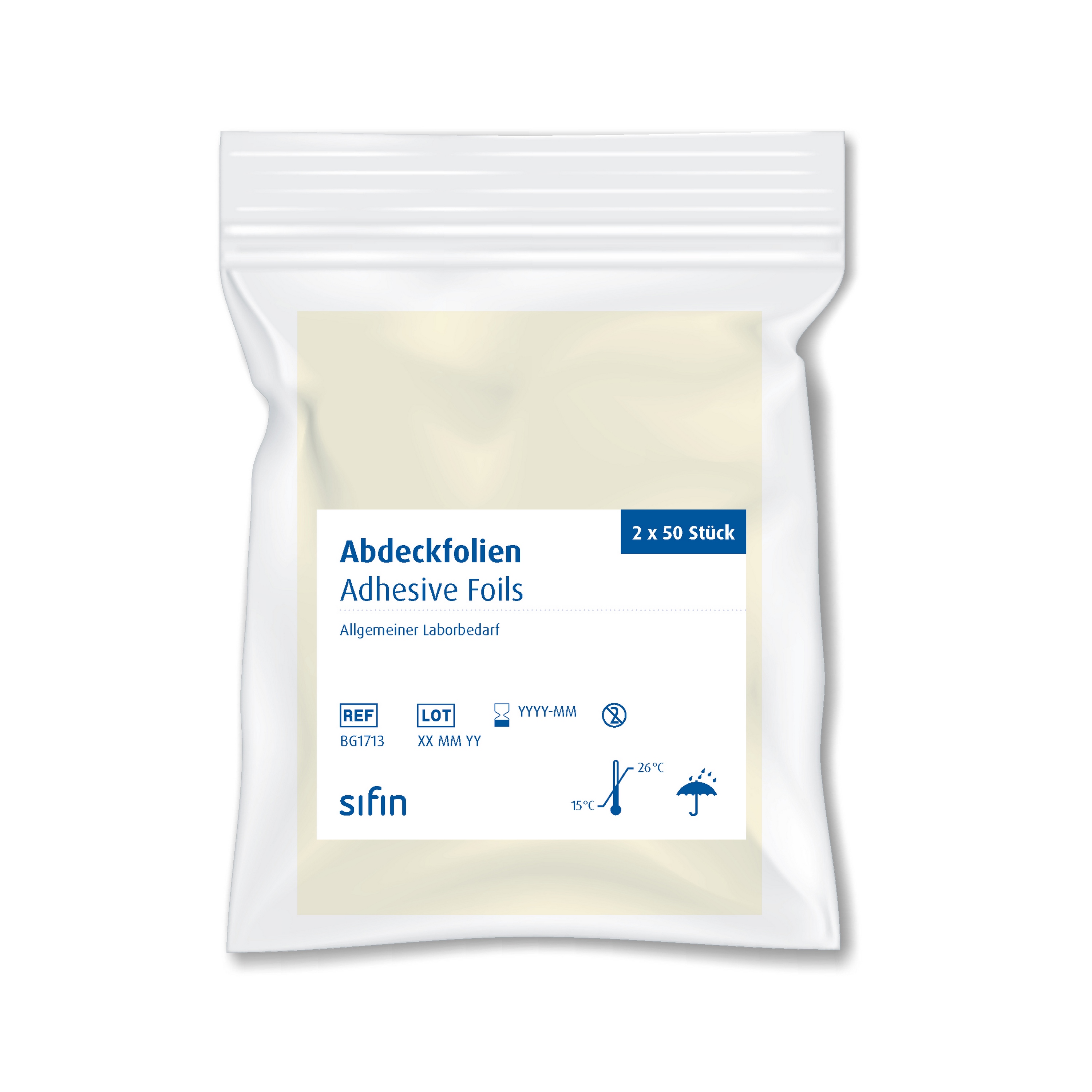 sifin® Serafol® Abdeckfolien für Bedside-Karten | Packung á 100 Stück