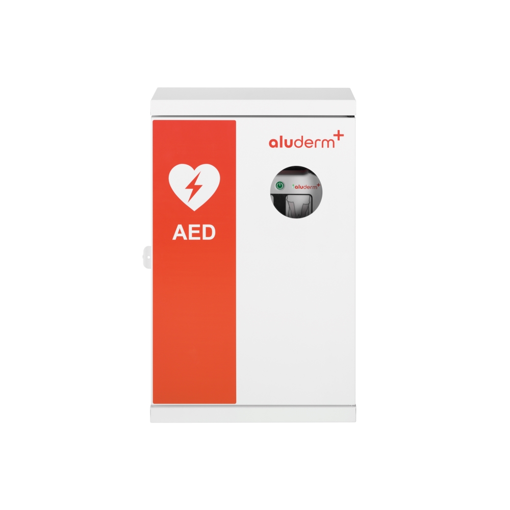 aluderm+® AED Wandschrank inkl. Alarmsicherung | Größe: L