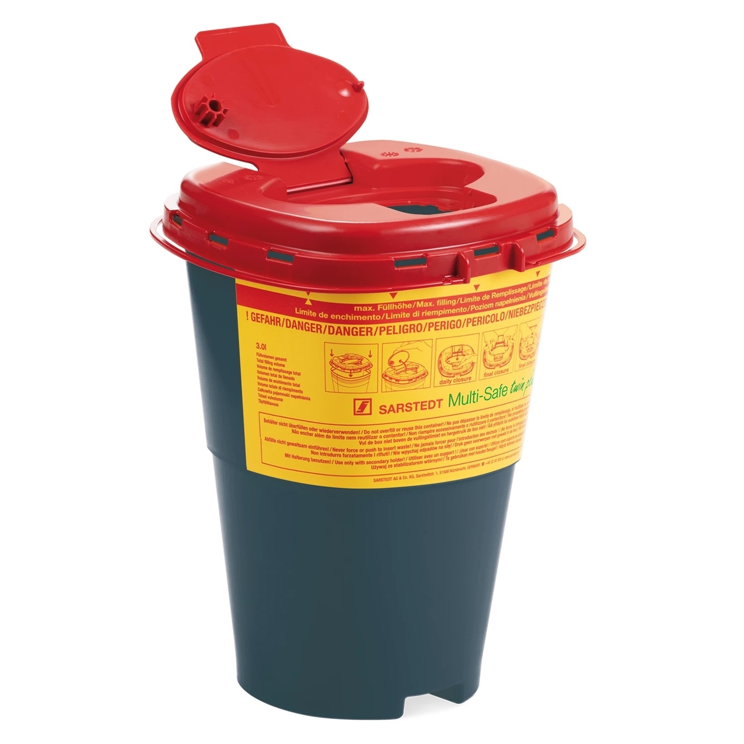 Sarstedt Multi-Safe twin plus 3000 REC Kanülen-Entsorgungsbox / Abwurfbox | Volumen: 3,0 Liter