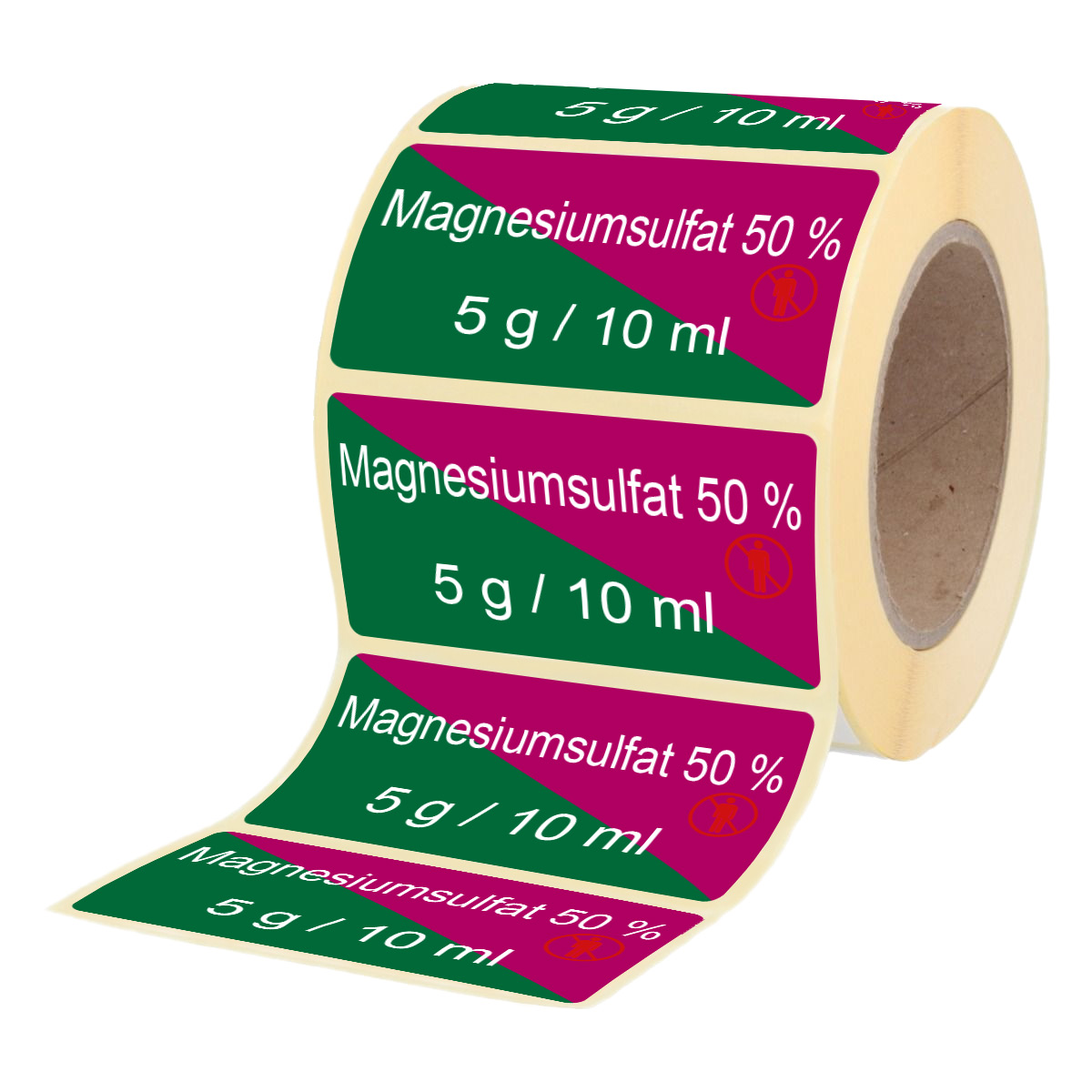 Übungsmedikamente® Magnesiumsulfat 50% 5 g / 10 ml - Etiketten für Brechampullen 100 Etiketten