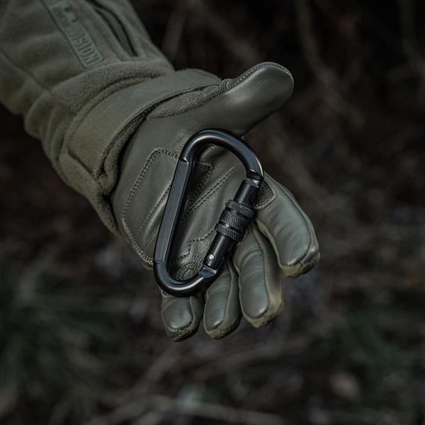 M-TAC® Trapezkarabiner aus legierter Stahl | 20,45 kN | Reißlast: 2000 kg | Farbe: Black