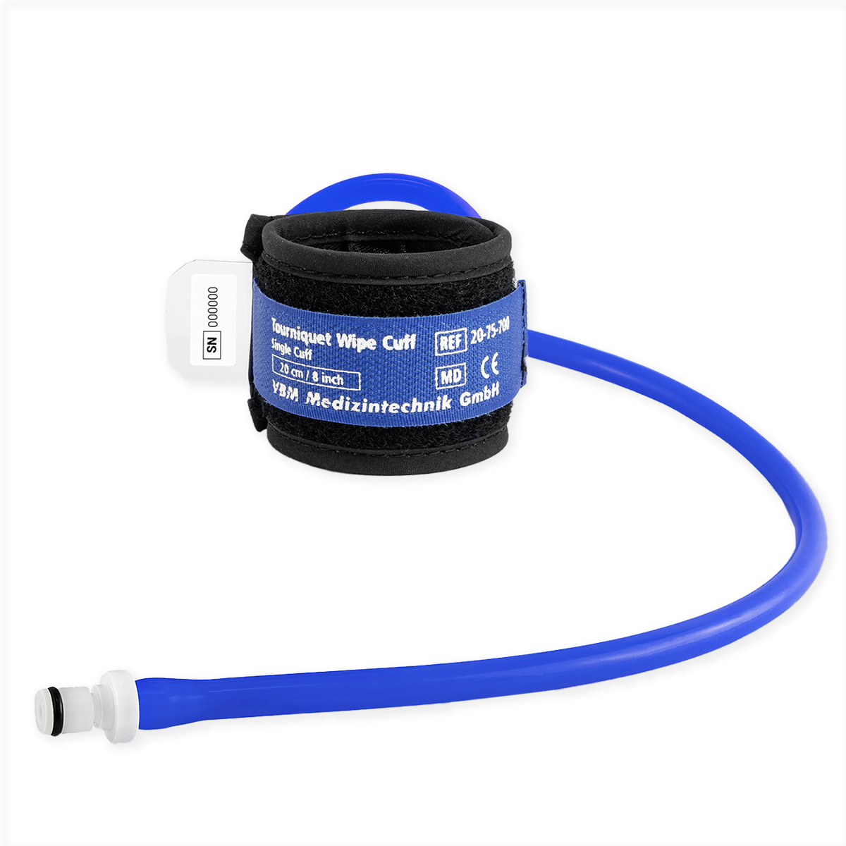 VBM® Tourniquet Wipe Cuff | Blutsperremanschette | Farbe: Weiß | Größe: 20 x 7 cm | Gerade Form