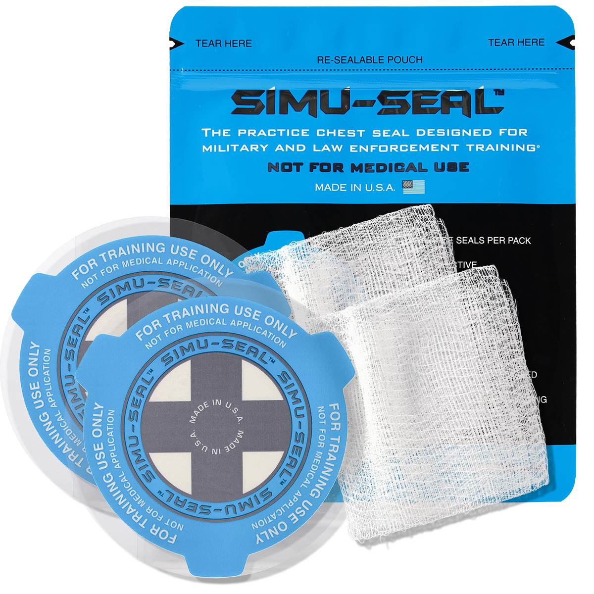 Simu-Seal™ Übungs-Chest Seal mit Ventilen | Doppelpackung