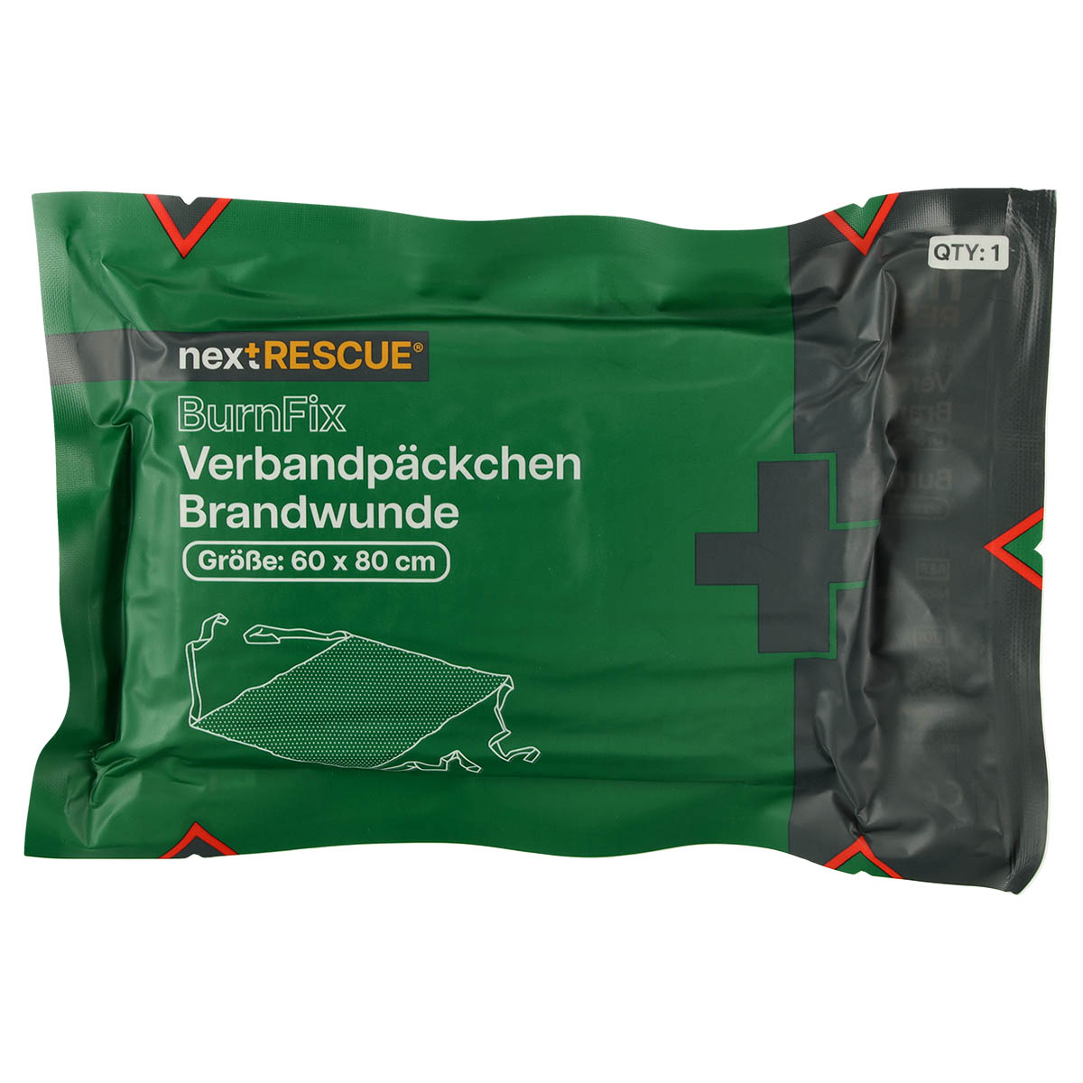 nextRESCUE® Brandwunden-Verbandpäckchen / Verbandtuch | Abmessung: 60 x 80 cm