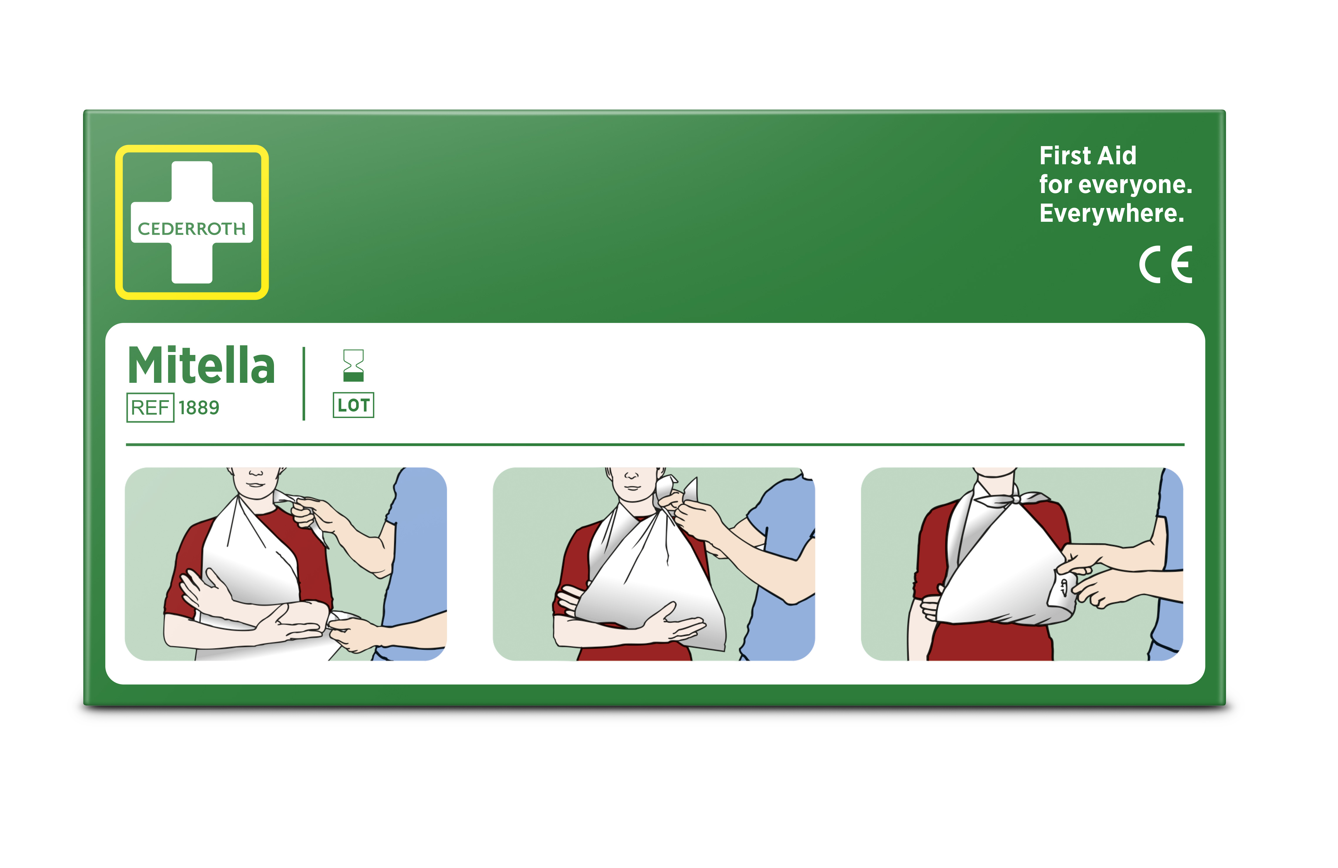 Cederroth® Mitella Armschlinge / Dreiecktuch | Vlies | Farbe: Weiß | Refill á 2 Stück