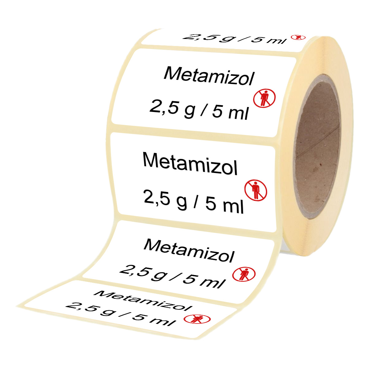 Übungsmedikamente® Metamizol 2,5 g / 5 ml - Etiketten für Brechampullen 100 Etiketten