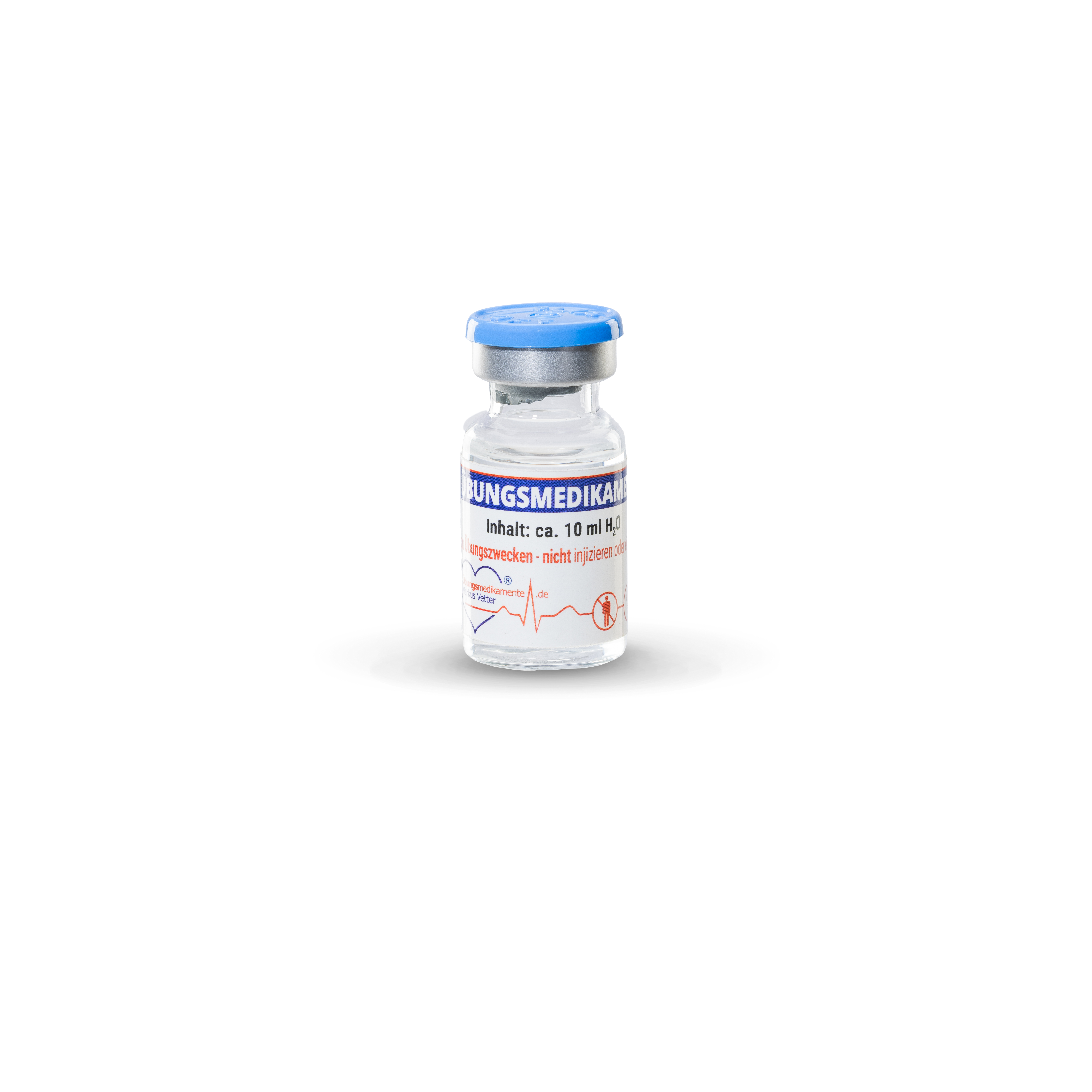 Übungsmedikamente® Stechampulle 10 ml mit 10ml Aqua Flip-off | Packung á 100 Stück