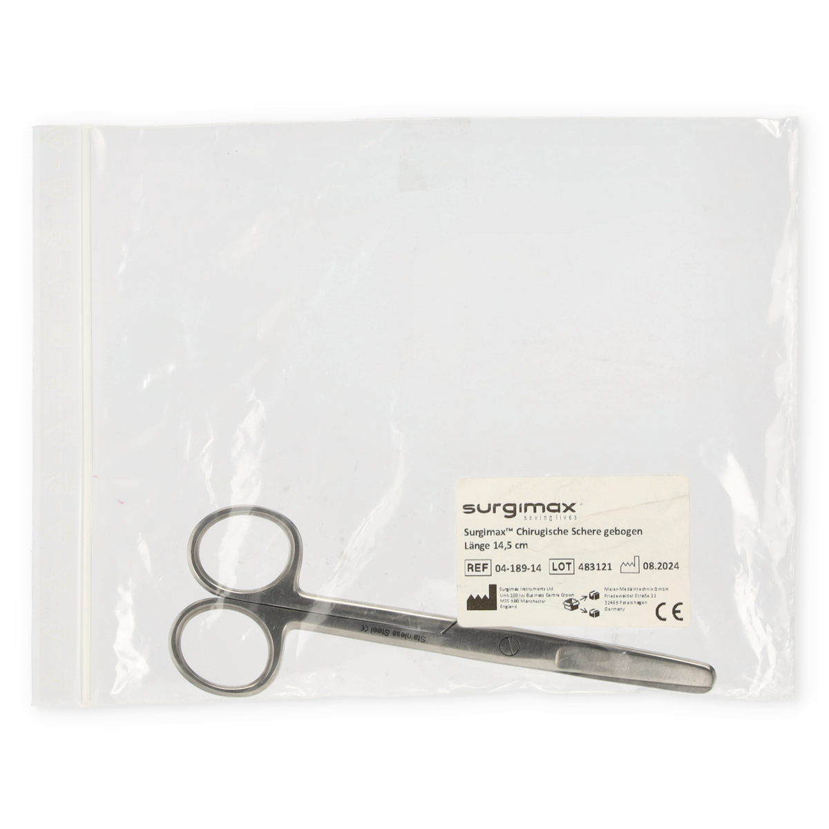 Surgimax™ Chirurgische Schere gebogen | stumpf / stumpf | Länge: 14,5 cm