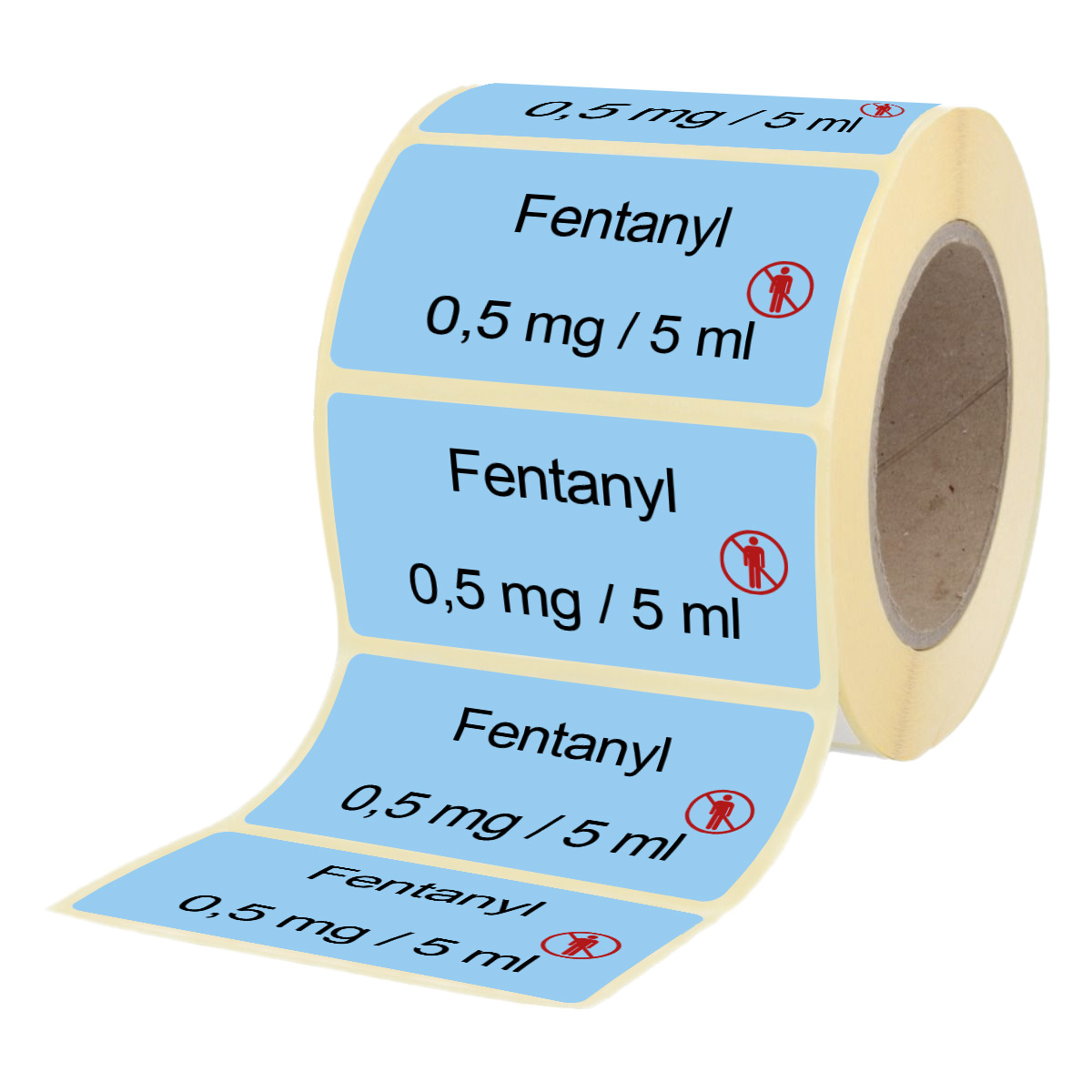 Übungsmedikamente® Fentanyl 0,5 mg / 5 ml - Etiketten für Brechampullen 100 Etiketten
