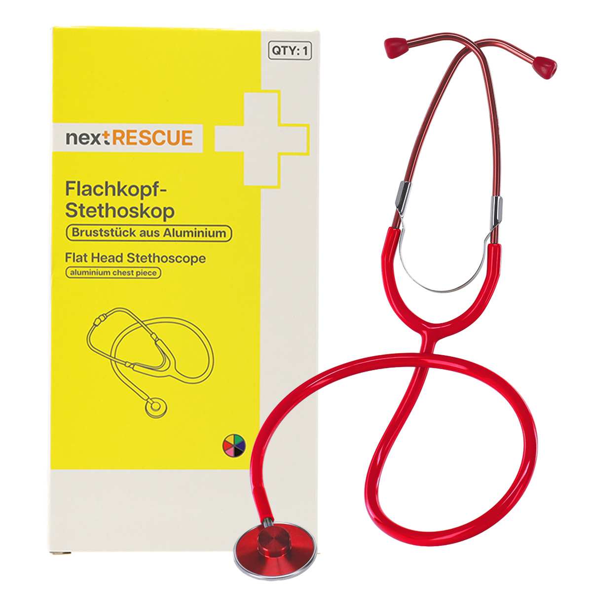 nextRESCUE® Standard Schwestern Stethoskop für Erwachsene | Farbe: Red