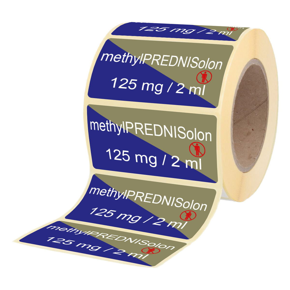 Übungsmedikamente® Methylprednisolon 125 mg / 2 ml Etiketten für Brechampullen 100 Etiketten