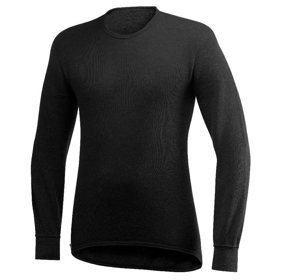 Woolpower® Crewneck 200 Langarmshirt aus Merinowolle | Farbe: Schwarz | Größe: L
