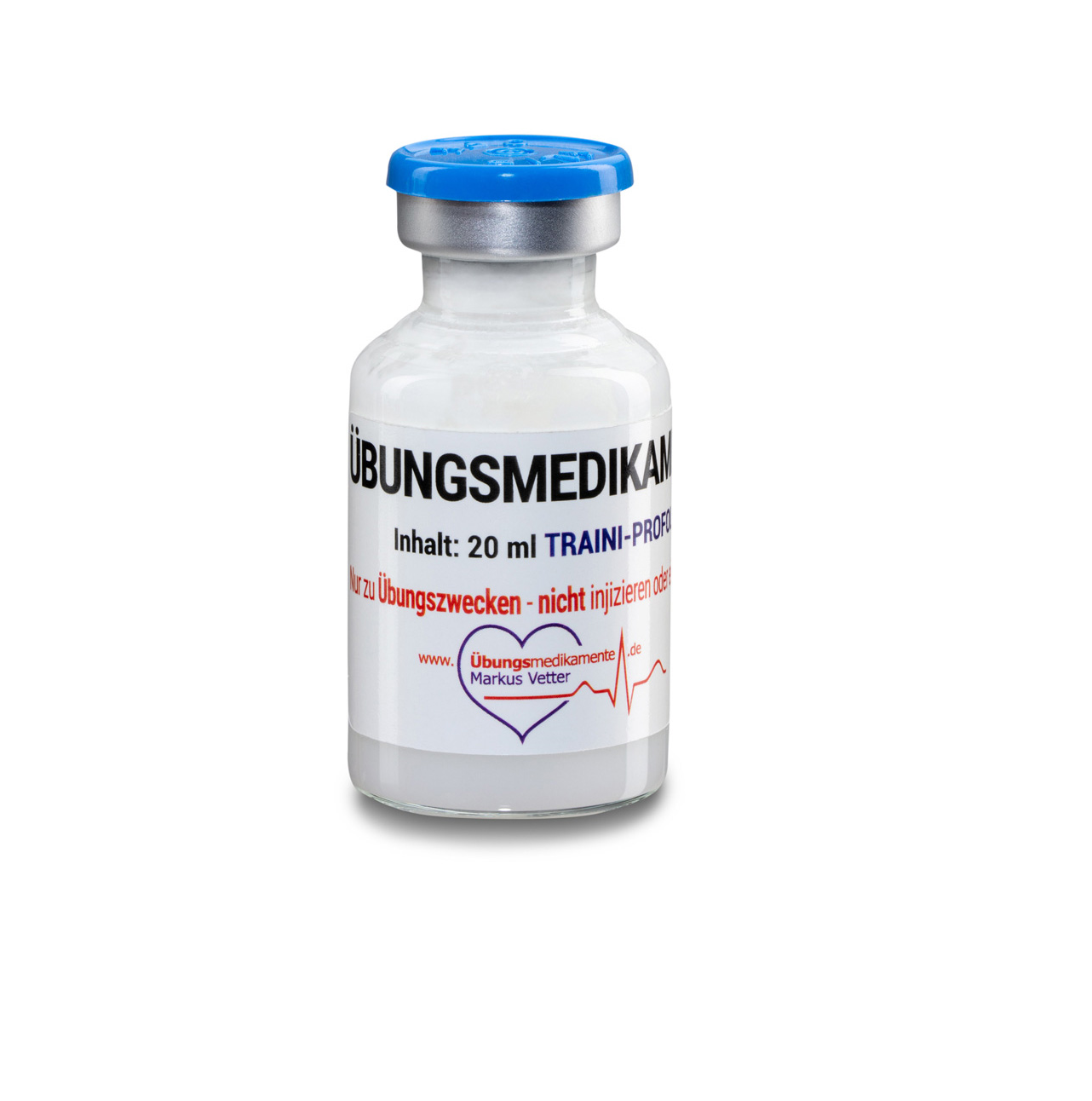 Übungsmedikamente® Stechampulle 20 ml mit 20ml Aqua Flip-off | Packung á 100 Stück