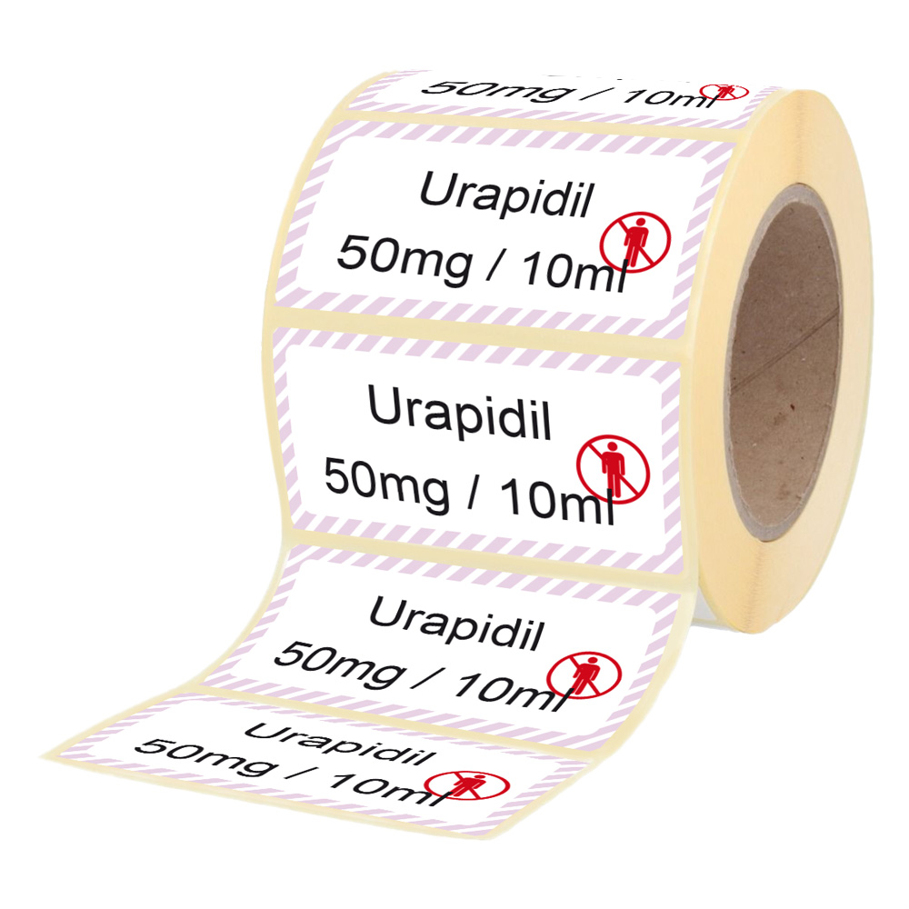 Übungsmedikamente® Urapidil 50 mg / 10 ml - Etiketten für Brechampullen 100 Etiketten