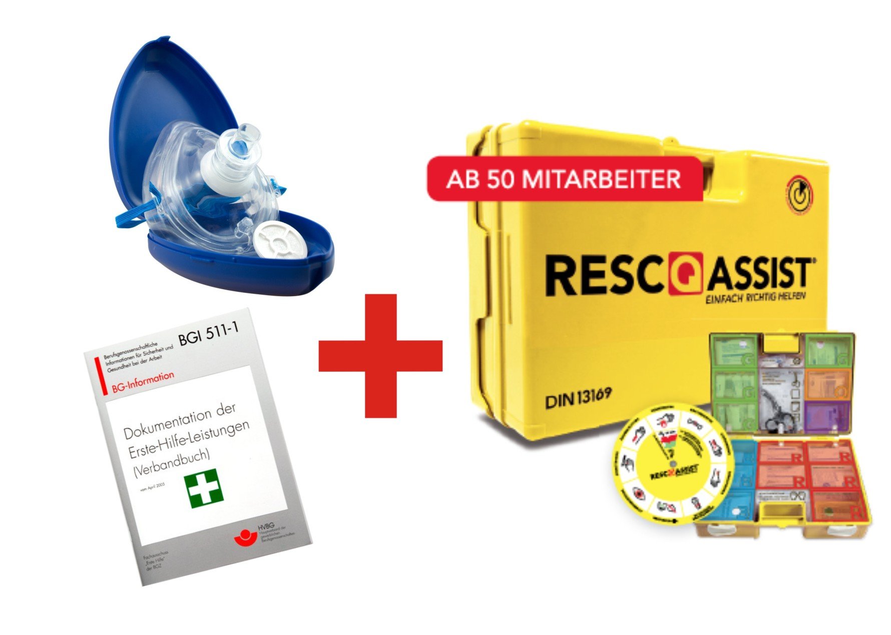 StarterSet 2 Erste-Hilfe Koffer RESQASSIST® - Q100 mit DIN 13169 - Farbe: Tagesleuchtgelb