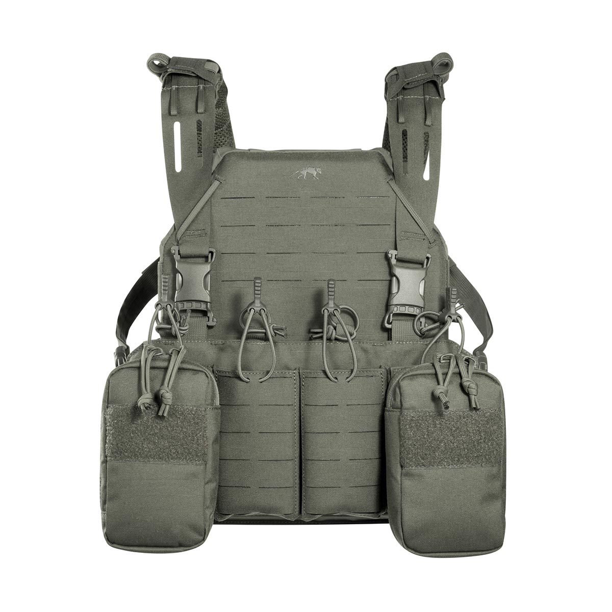 Tasmanian Tiger® Leichtes Gurtzeug TT Modular Chest Rig 4xM4 IRR | Farbe: Steingrau-Oliv