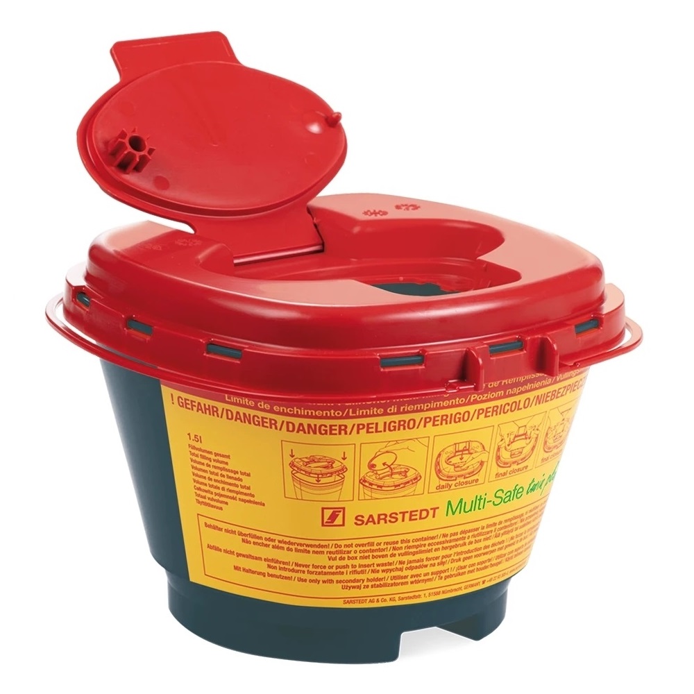 Sarstedt Multi-Safe twin plus 1500 REC Kanülen-Entsorgungsbox / Abwurfbox | Volumen: 1,5 Liter
