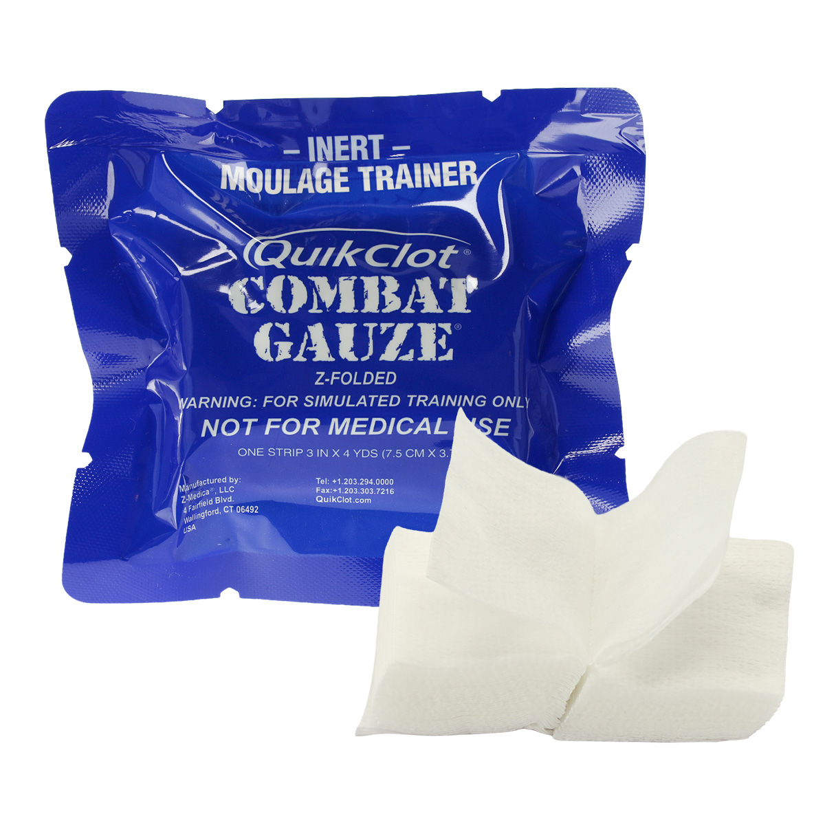 QuikClot® Combat Gauze® Moulage Trainer Gauze Z-Fold | Größe: 7,6 m x 3,65 m