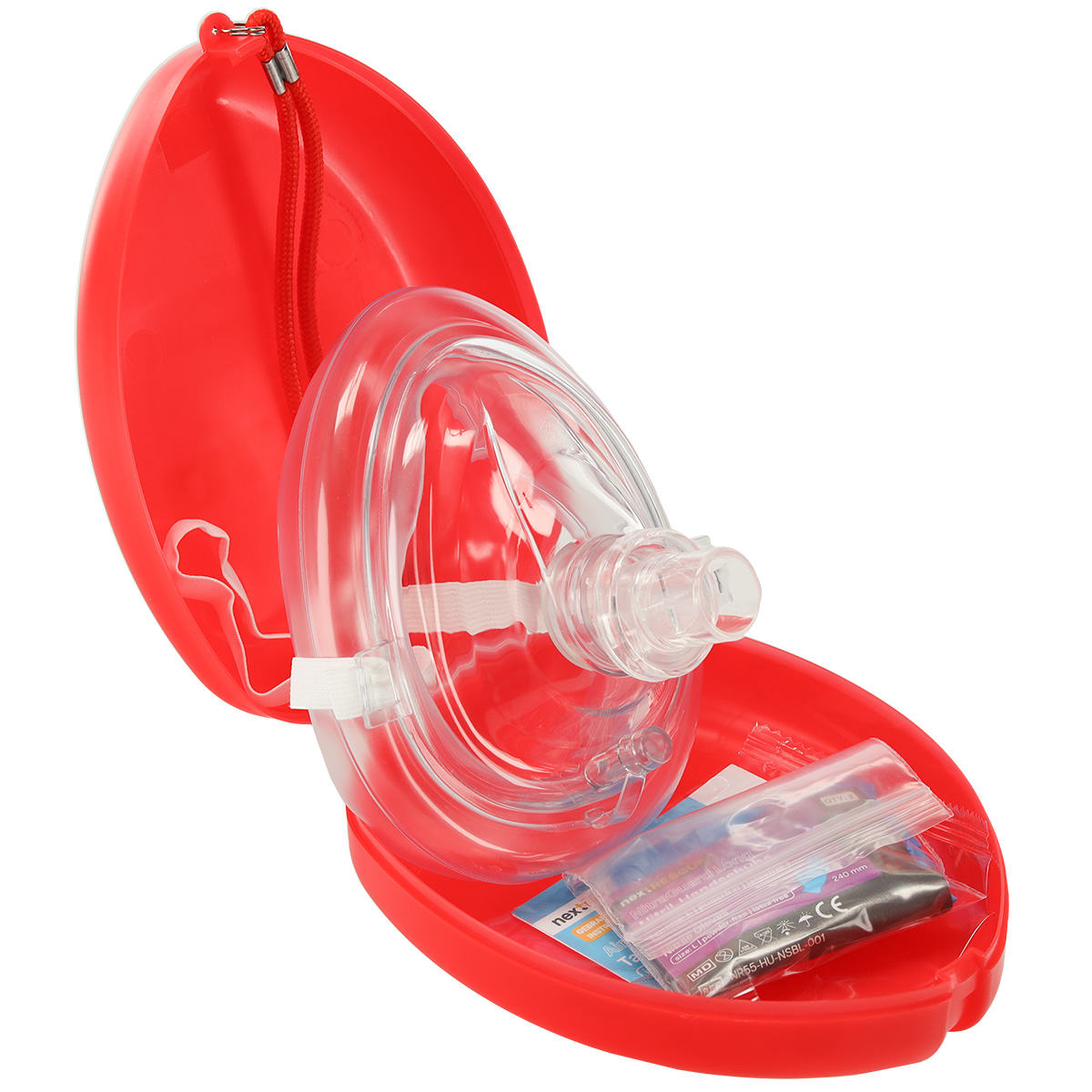 nextRESCUE® AirAid Taschenbeatmungsmaske DLRG / Taschenmaske | Farbe: Rot