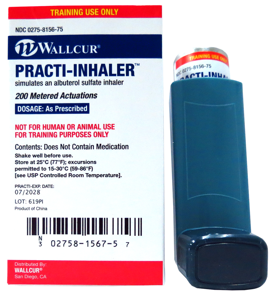 Wallcur LLC® Practi-Inhaler™ Übungsinhalator