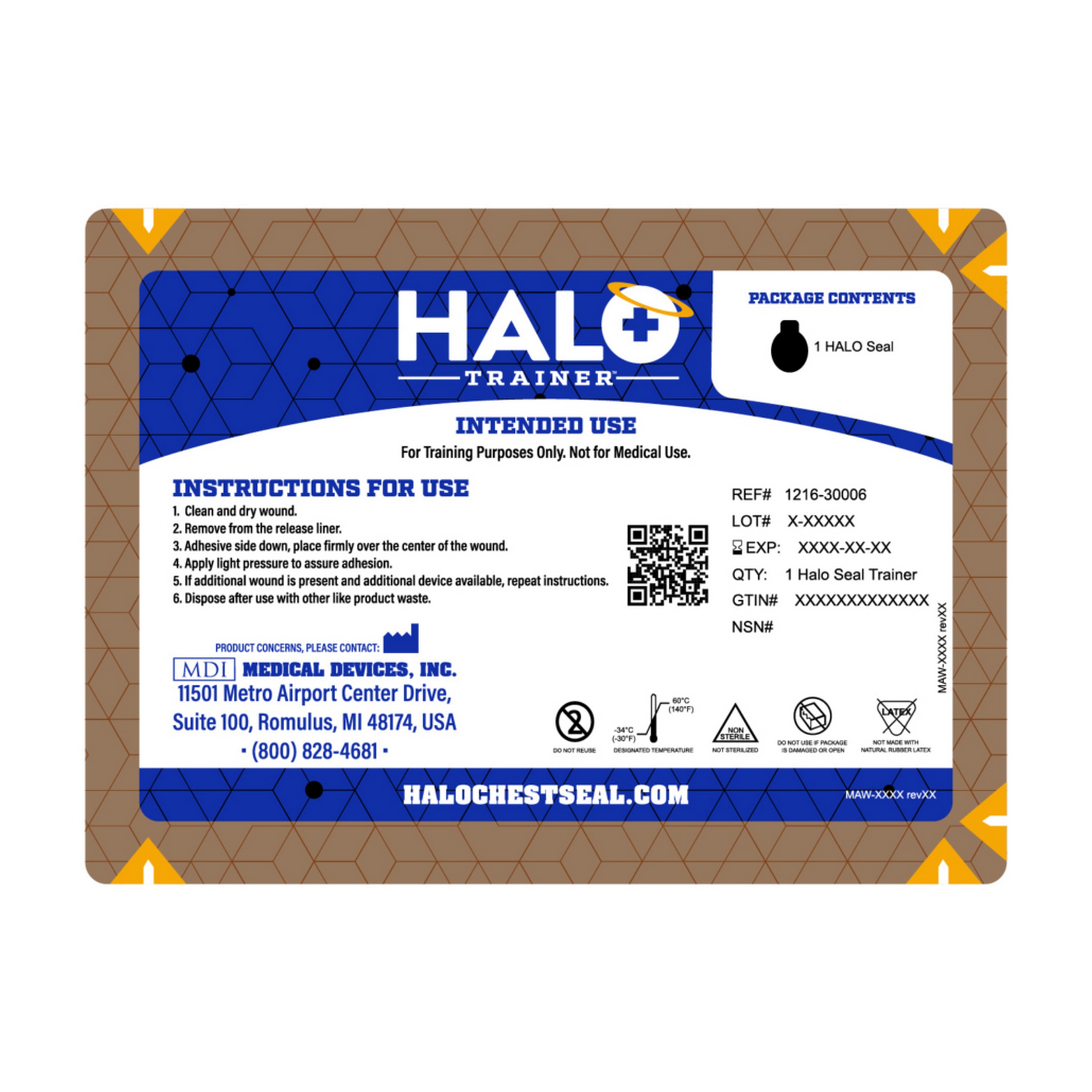 Medical Devices Inc. HALO™ Chest Seal Trainer IFAK | Packung á 1 Stück