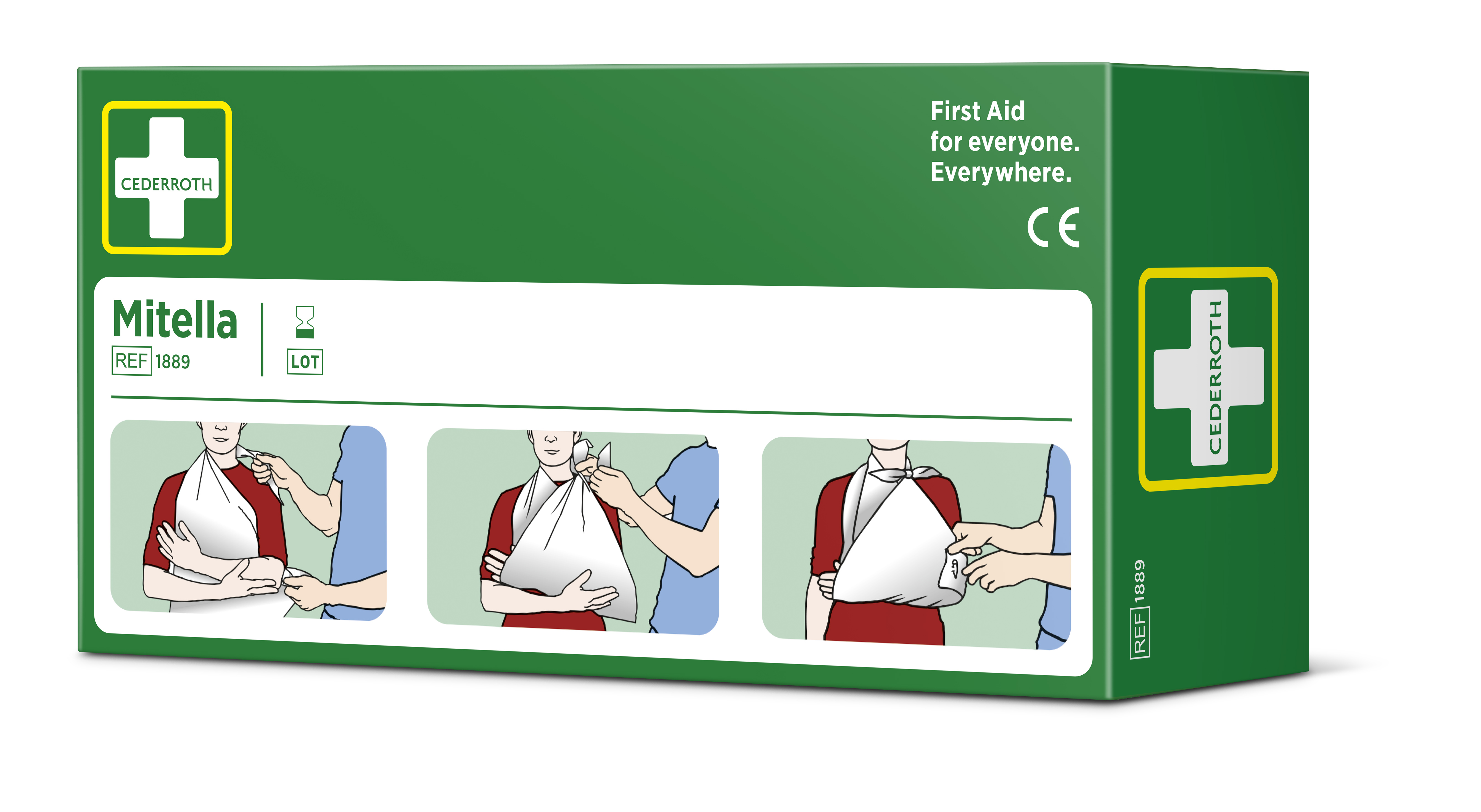 Cederroth® Mitella Armschlinge / Dreiecktuch | Vlies | Farbe: Weiß | Refill á 2 Stück