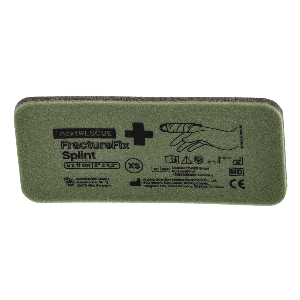 nextRESCUE® FractureFix tactical Splintschiene | Ausführung: XS Finger | Farbe: Oliv