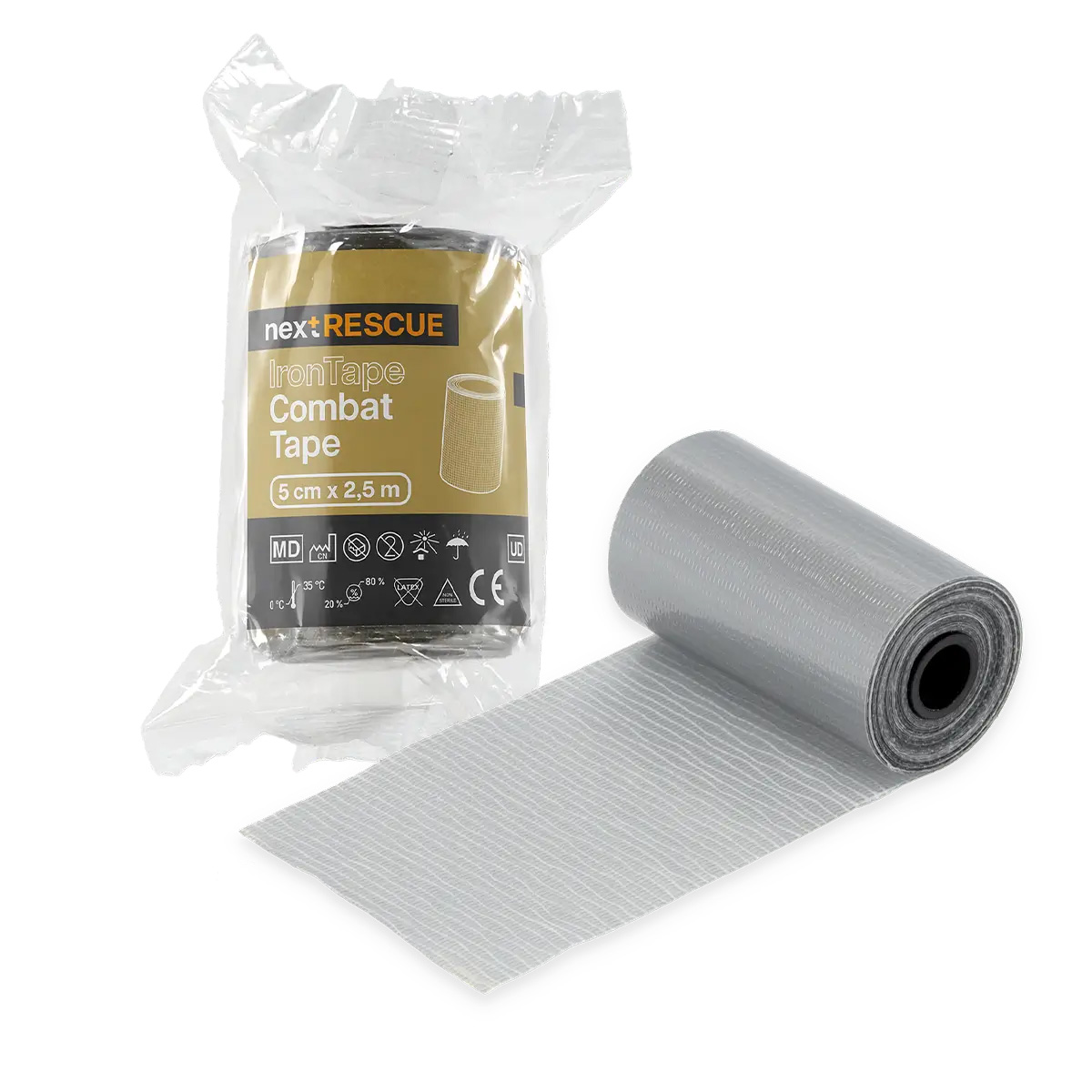 nextRESCUE® IronTape Medical Combat Tape / Duct-Tape gerollt | Abmessung: 5 cm x 2.5 m