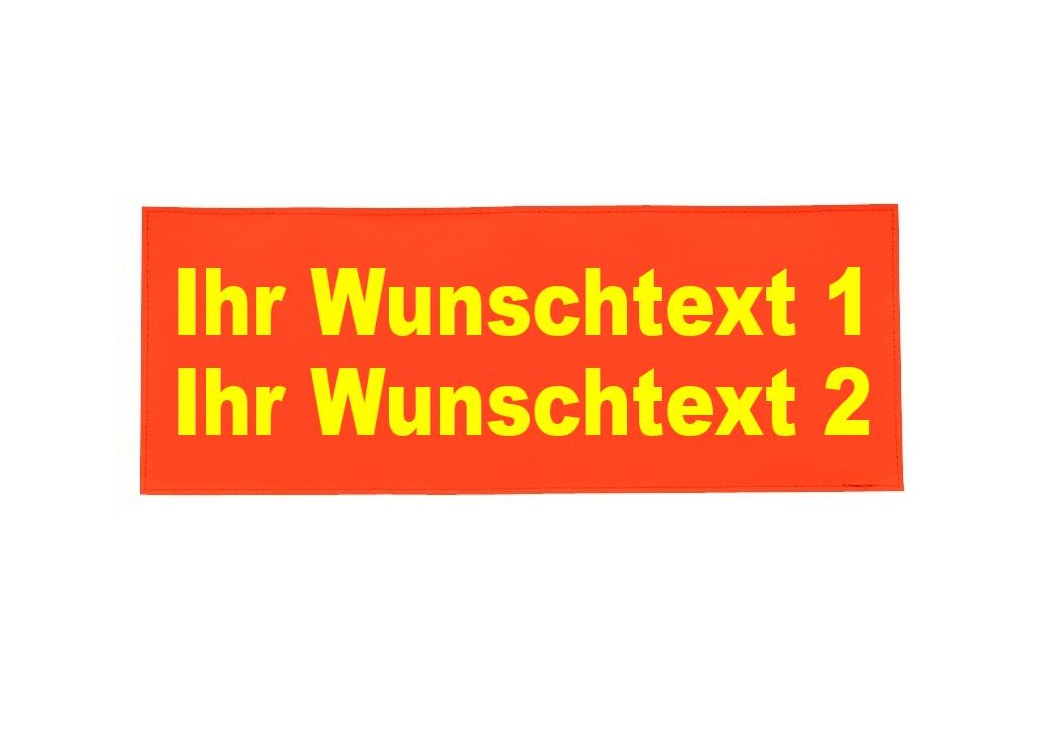 MEIERmed® Reflexschild mit Klett und Wunschtext | matt | Maße: 42 x 16 cm | Farbe: Leuchtrot