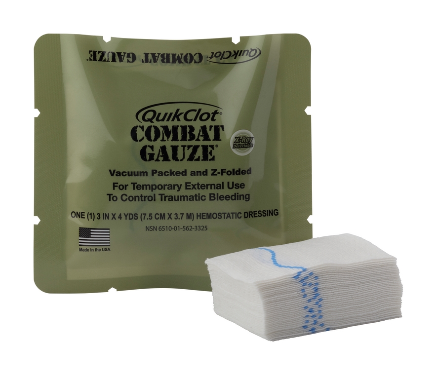 QuikClot® Combat Gauze™ Z-Folded Gauze Hämostyptikum | Größe: 7,6 cm x 3,65 m