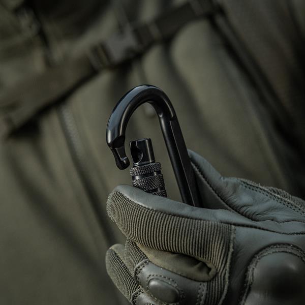 M-TAC® Trapezkarabiner aus legierter Stahl | 20,45 kN | Reißlast: 2000 kg | Farbe: Black