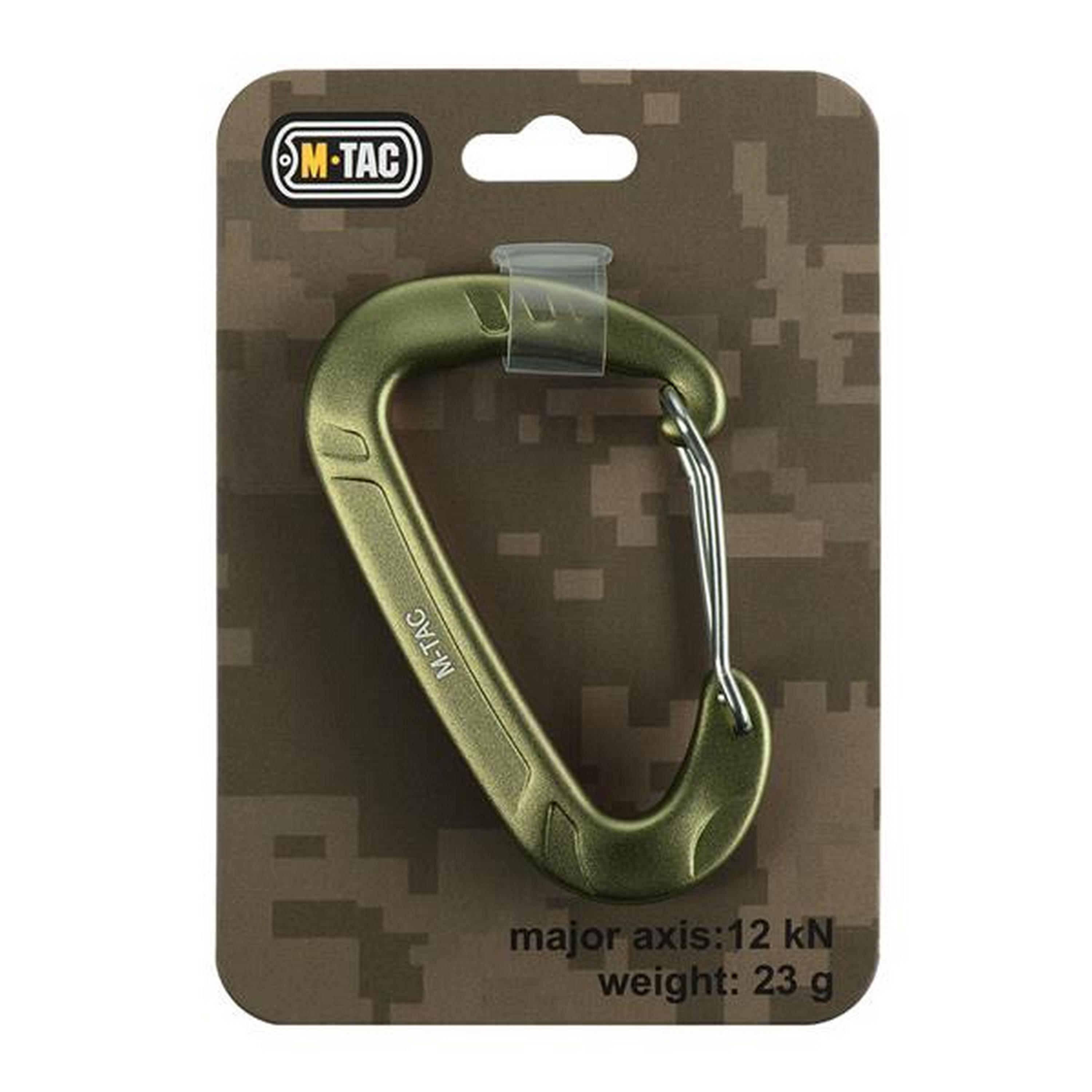 M-TAC® Karabiner in D-Form aus Aluminium | 12 kN | Typ 2 | Farbe: Army Green