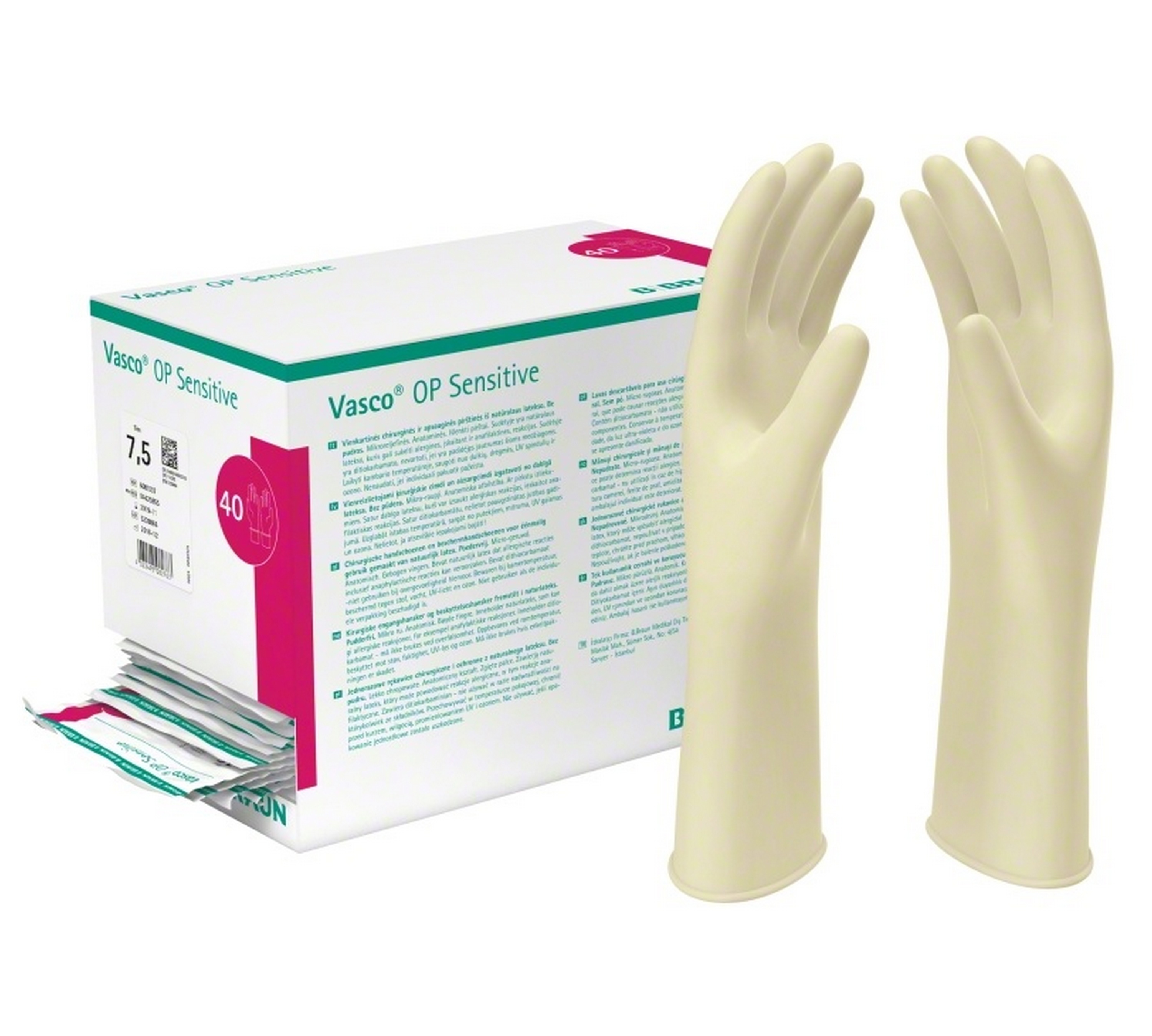 B. Braun Vasco® OP Sensitive Handschuhe | puderfrei | steril | 40 Paar