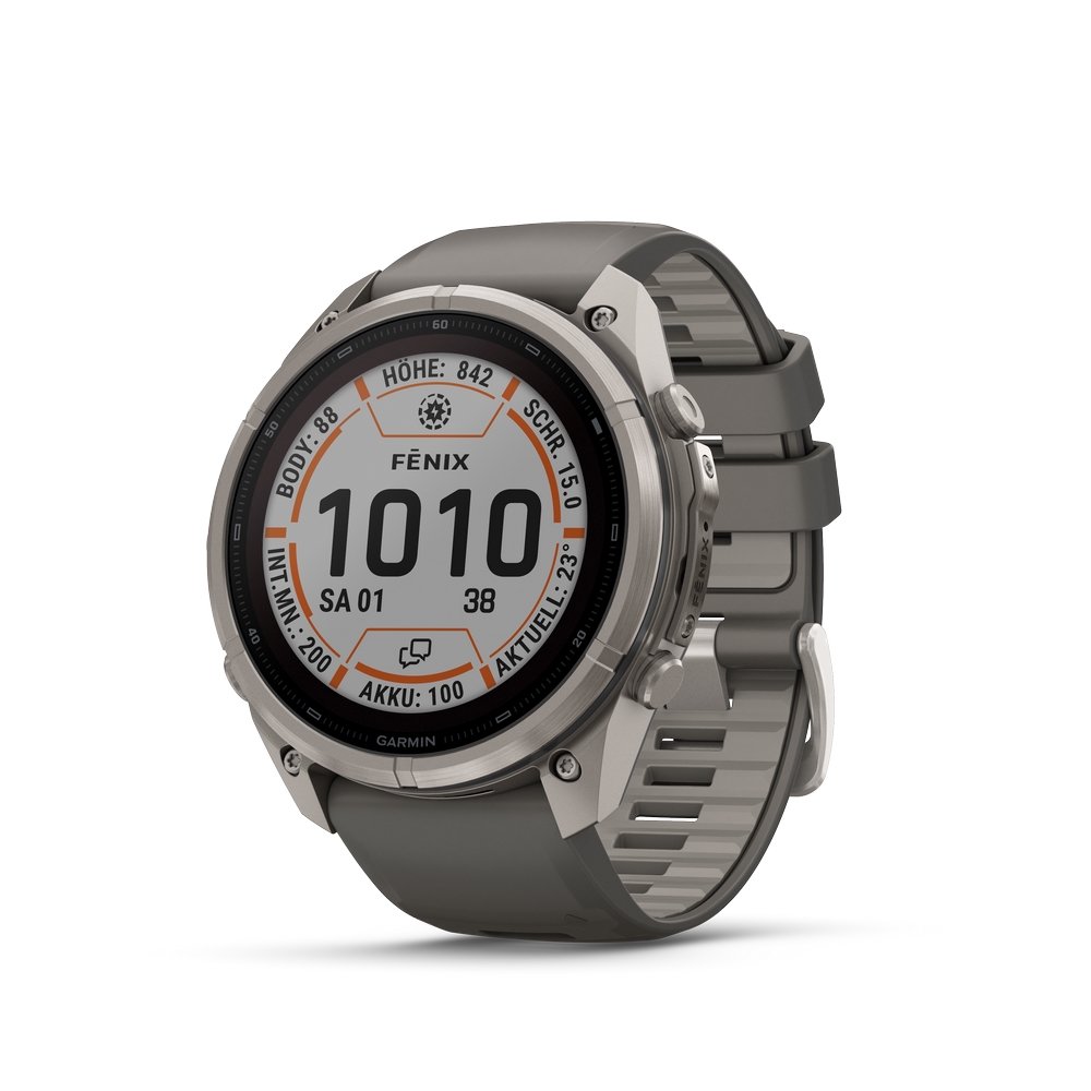 GARMIN® fenix® 9 Pro inReach® - 47 mm | Multisport-Smartwatch mit Solar | Kieselgrau/Titan