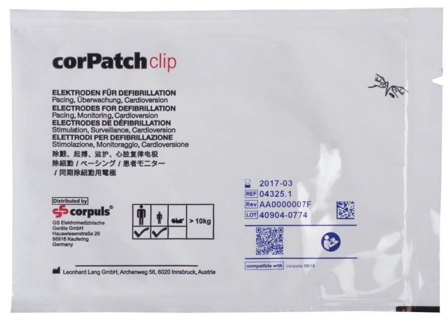 Corpuls® corPatch Defibrillationselektrode / Schrittmacherelektrode 08/16 | Erwachsene