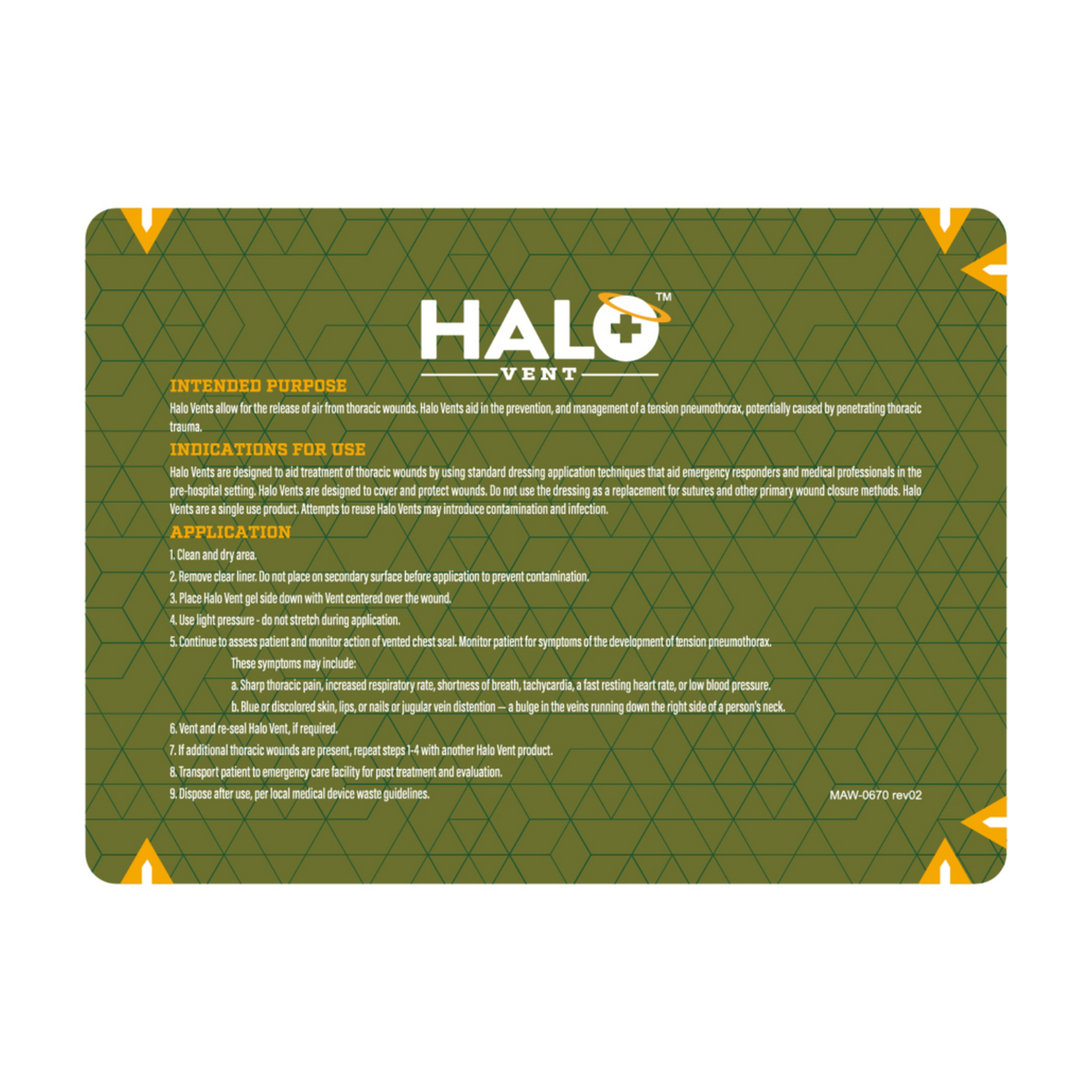Medical Devices Inc. HALO™ Vent IFAK Chest Seal | Packung á 1 Stück
