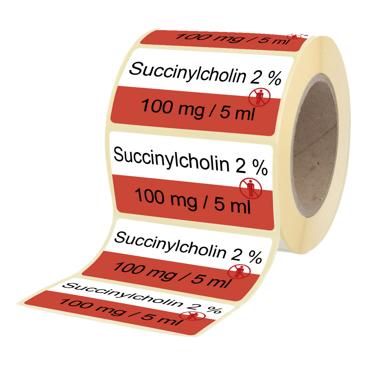 Übungsmedikamente® Succinylcholin 2 % 100 mg / 5 ml - Etiketten für Brechampullen 100 Etiketten