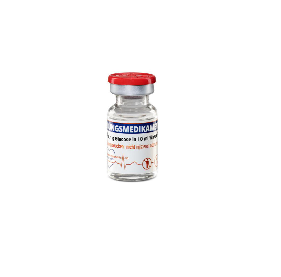 Übungsmedikamente® Stechampulle 10 ml 1g Flip-off | Packung á 100 Stück