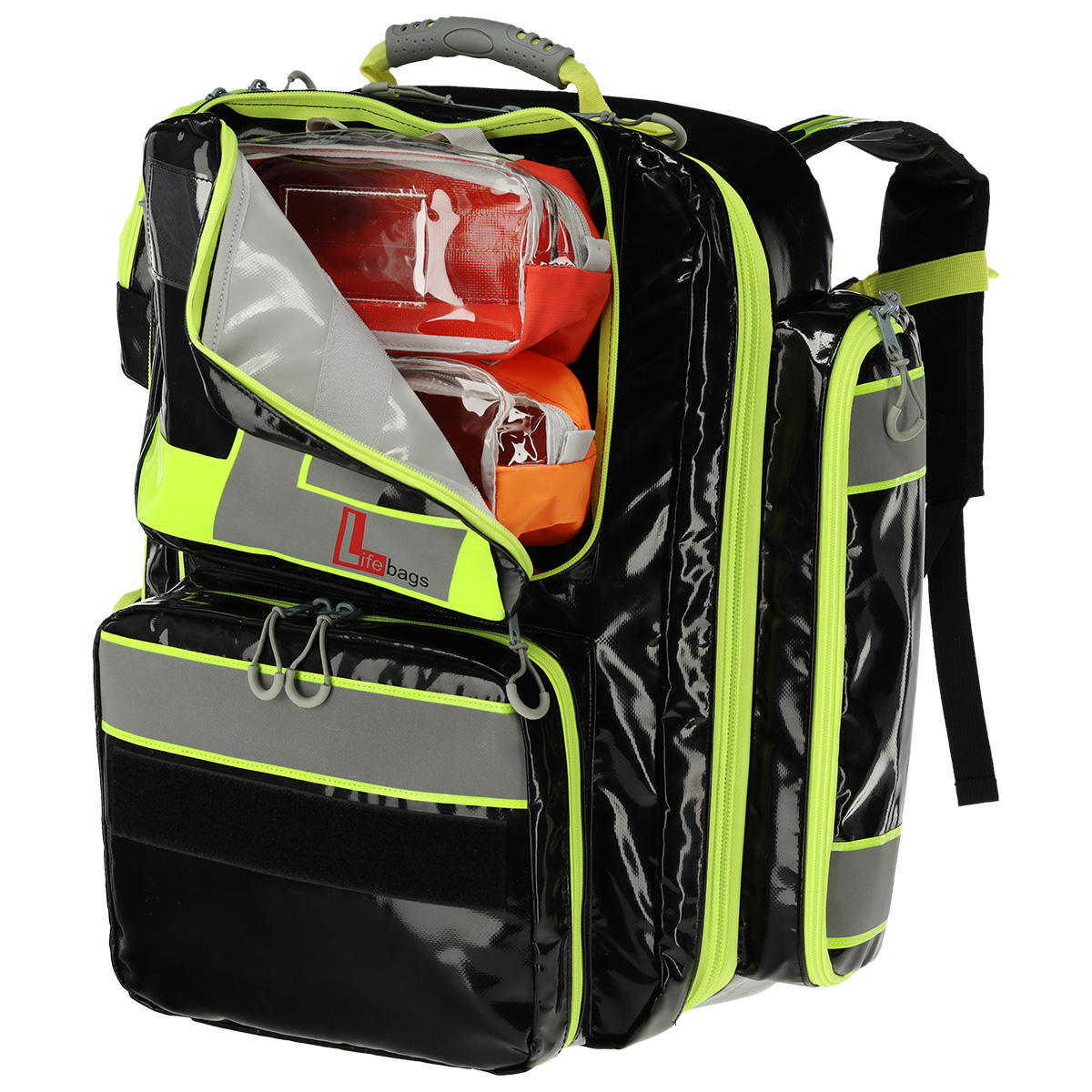 LifeBags® Notfallrucksack X-Large aus BagsTEX-Plane | Farbe: Schwarz