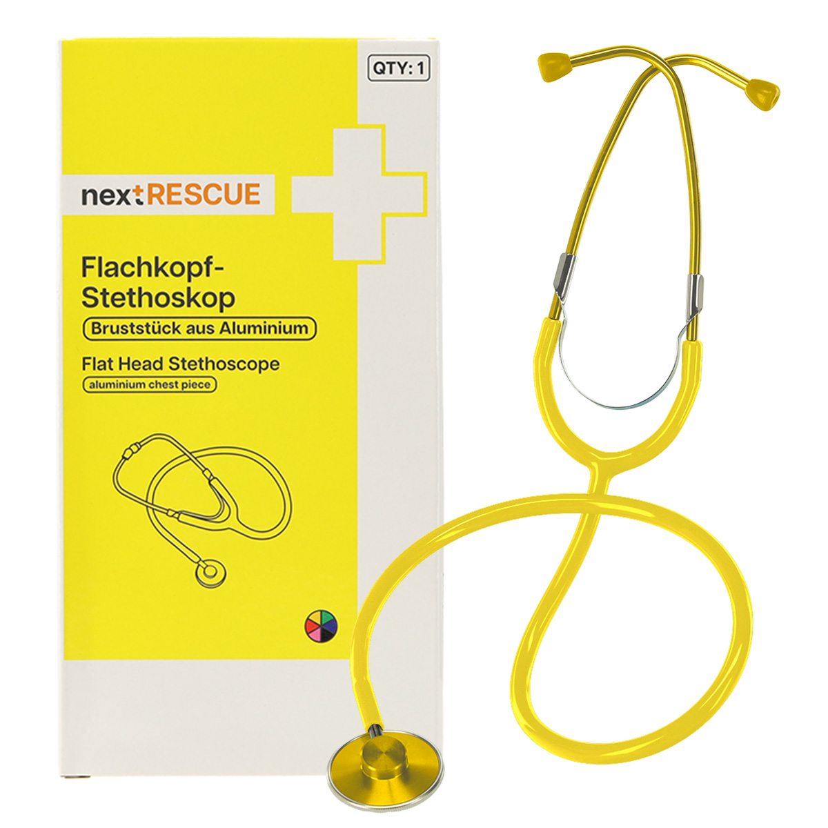 nextRESCUE® Standard Schwestern Stethoskop für Erwachsene | Farbe: Yellow