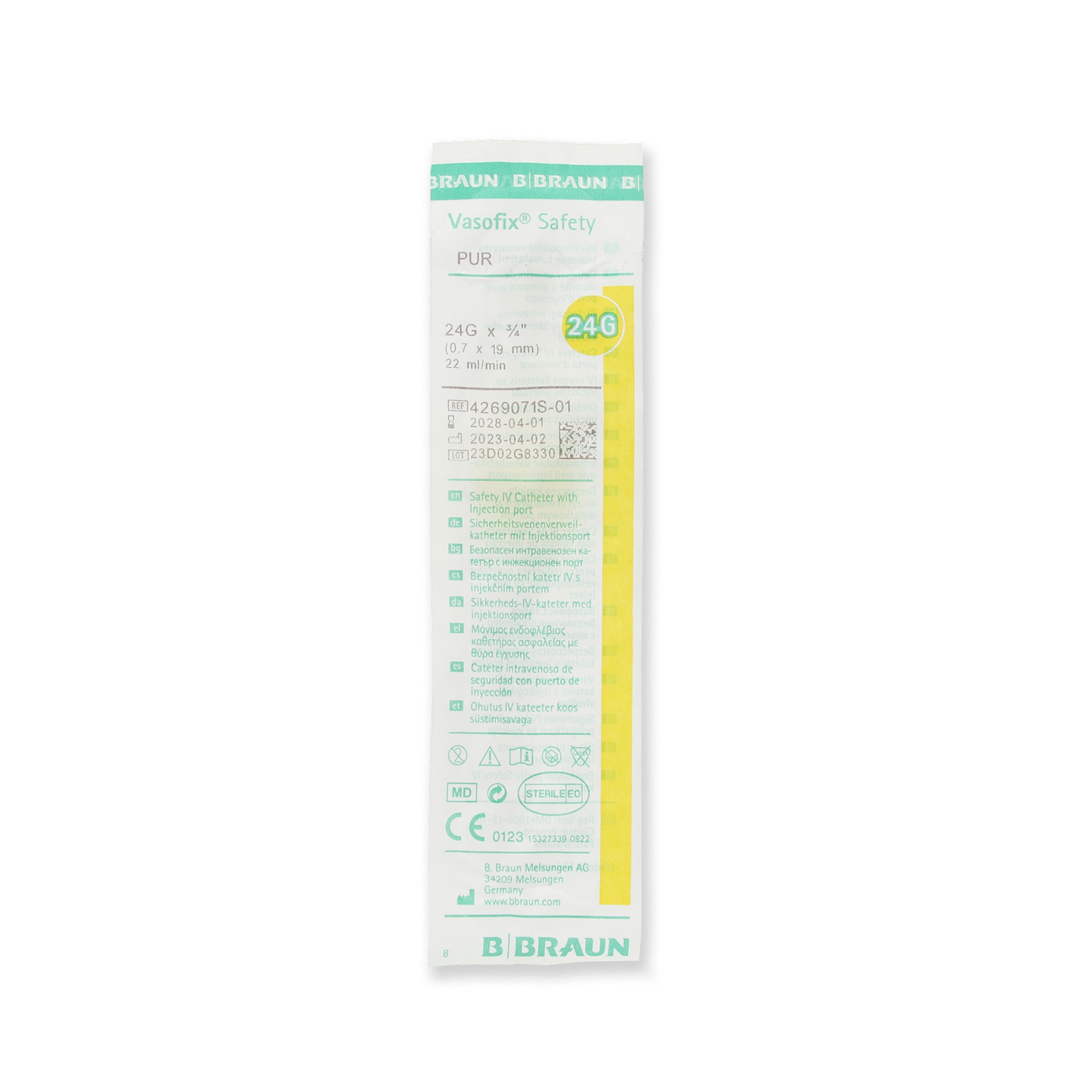 B. Braun Vasofix® Safety Braunüle® Venenverweilkanüle | G24 - 0,70 x 19