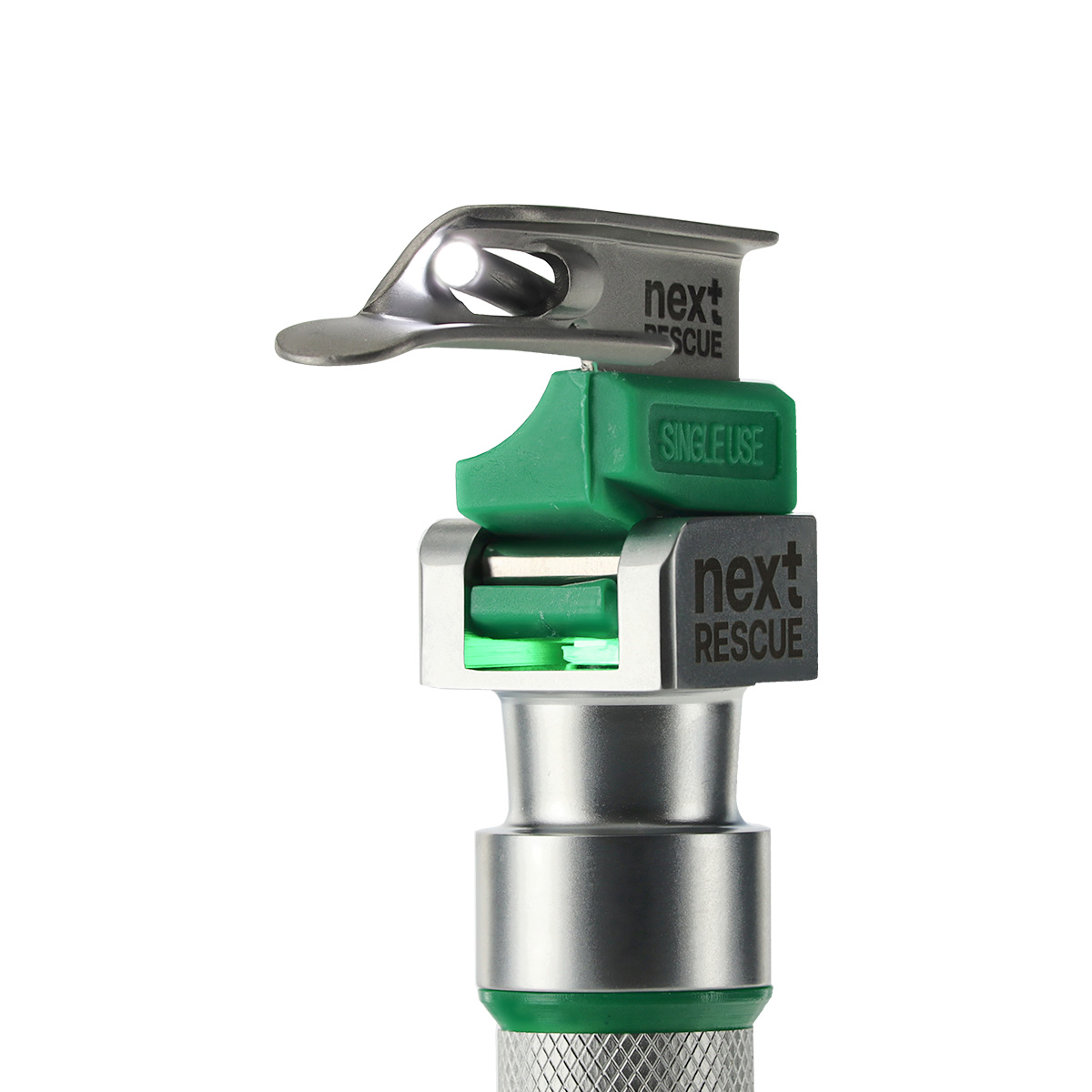 nextRESCUE® AirGlow Laryngoskop Spatel F.O. Semi Metall | Einweg | Miller | Größe 00