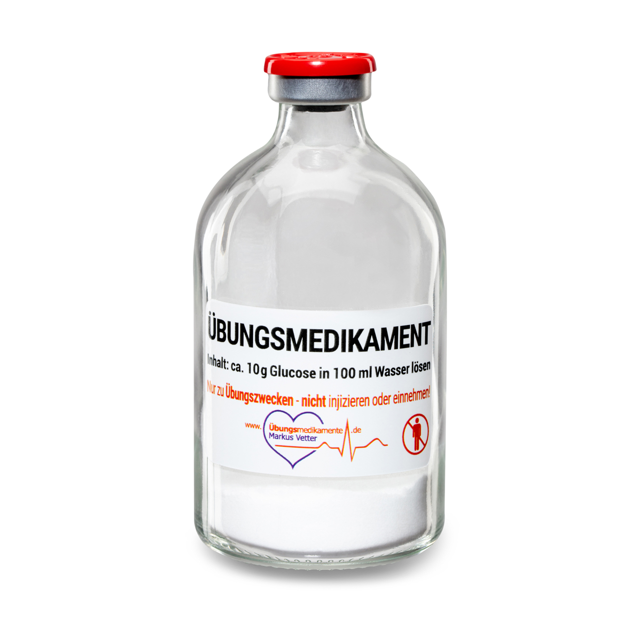 Übungsmedikamente® Stechampulle 100 ml mit 10g Glucose Flip-off | Packung á 21 Stück