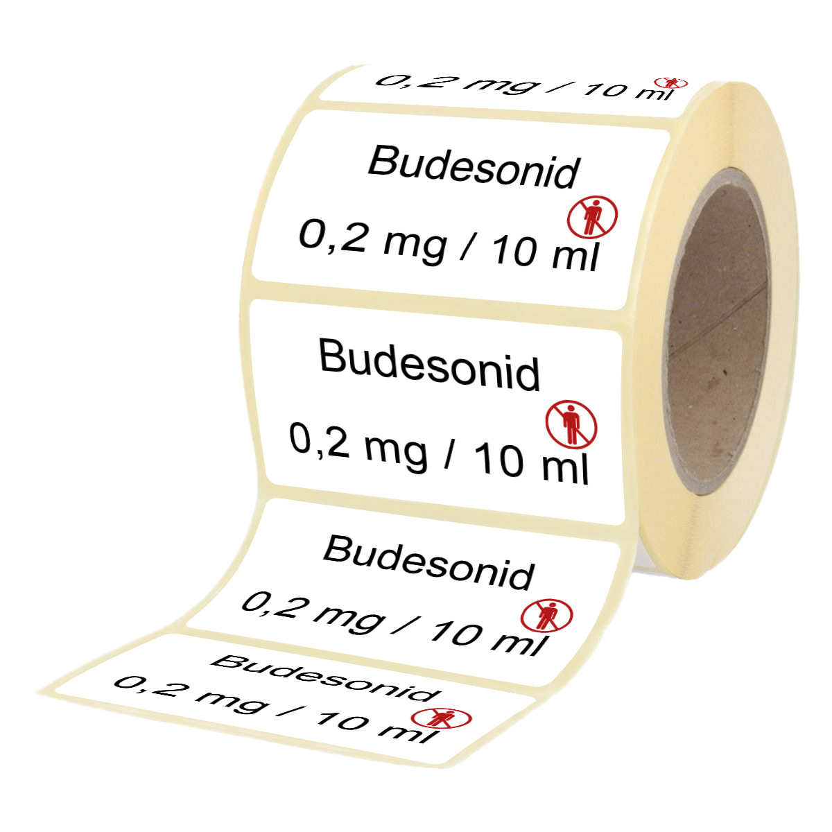 Übungsmedikamente® Budesonid 0,2 mg / 10 ml - Etiketten für Brechampullen 100 Etiketten