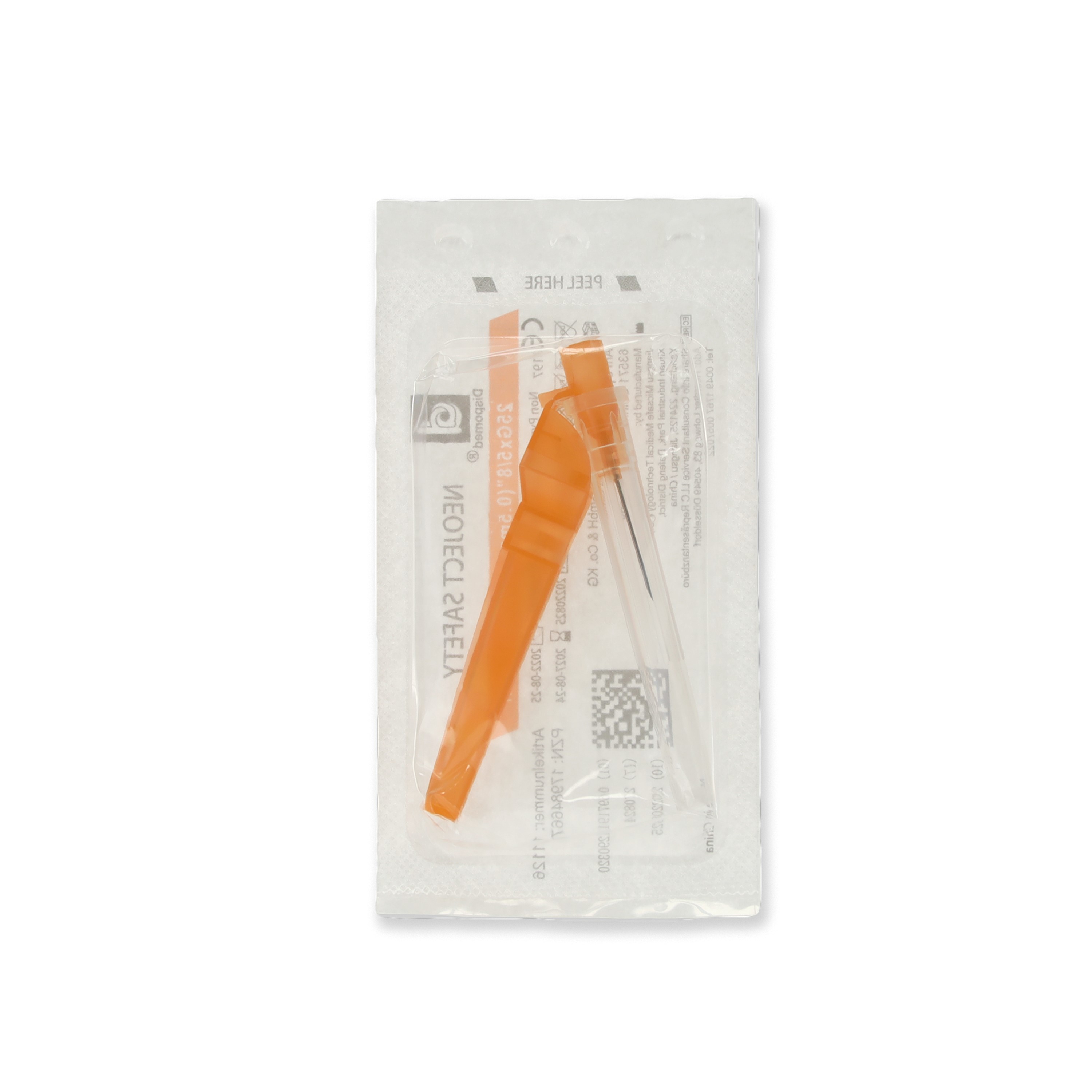 Dispomed® Neoject® Safety Kanülen 25G / 0,50 x 16 mm | Farbe: Orange | Packung á 100 Stück