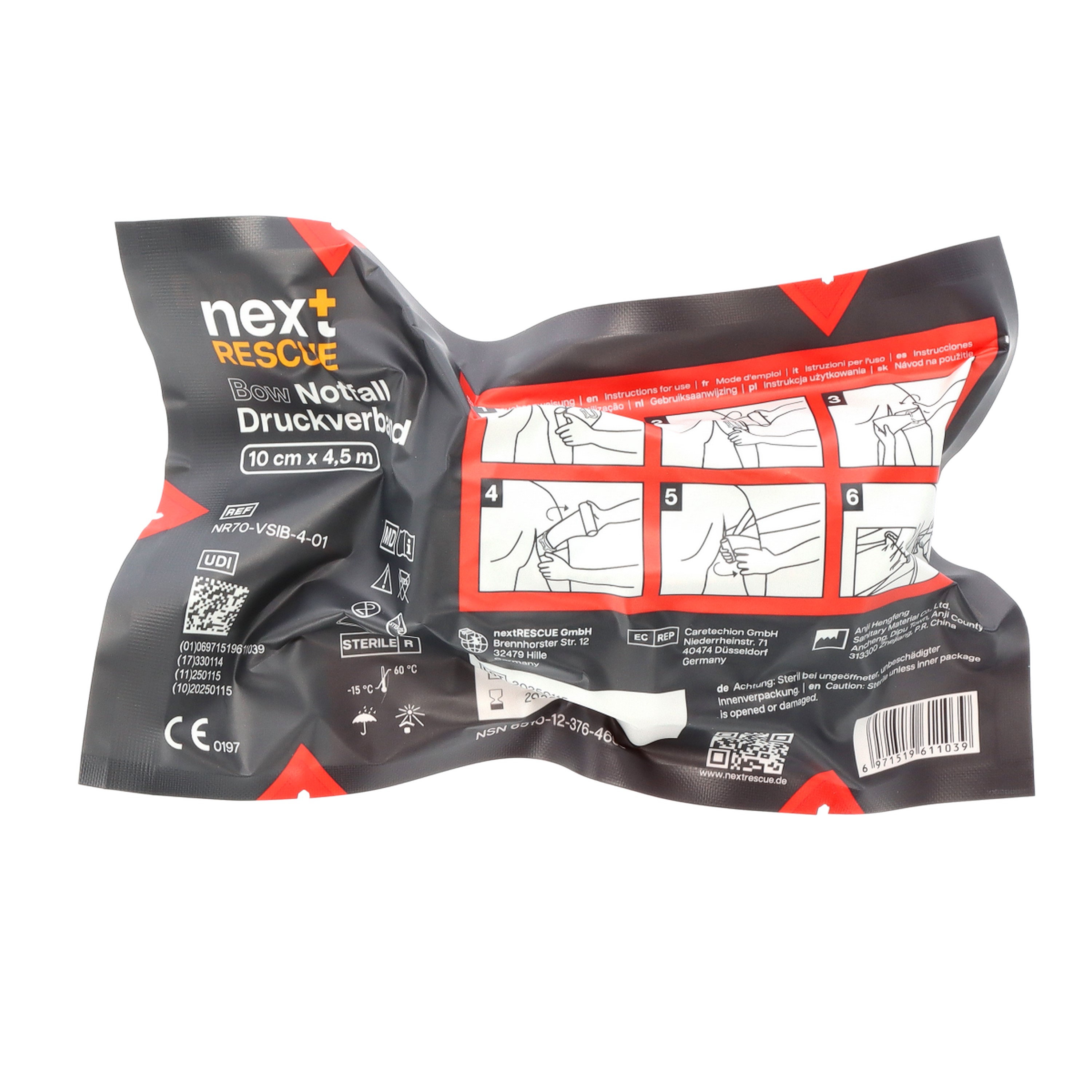 nextRESCUE® Bow Notfall Druckverband / Emergency Trauma Bandage | Maße ...