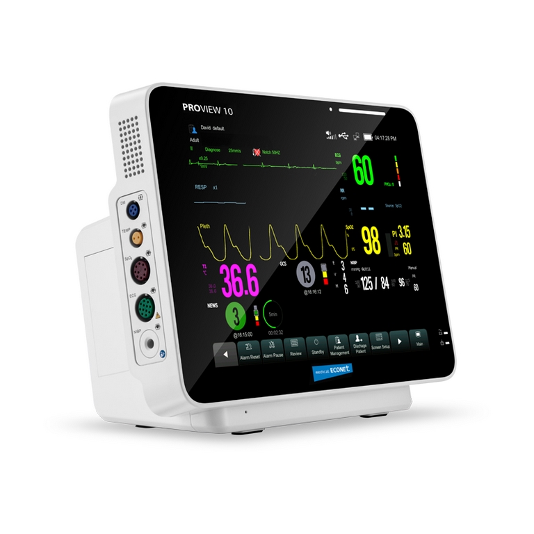 medical ECONET PROview 10" Tragbarer Patientenmonitor mit Voll-Touchscreen