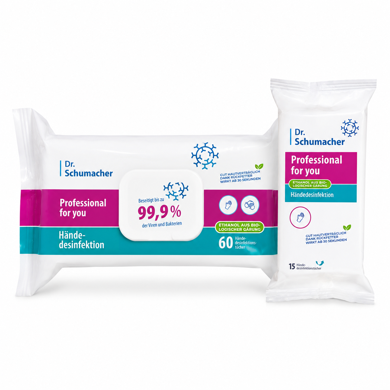 Dr. Schumacher Professional for you Händedesinfektion Wipes | Größenauswahl