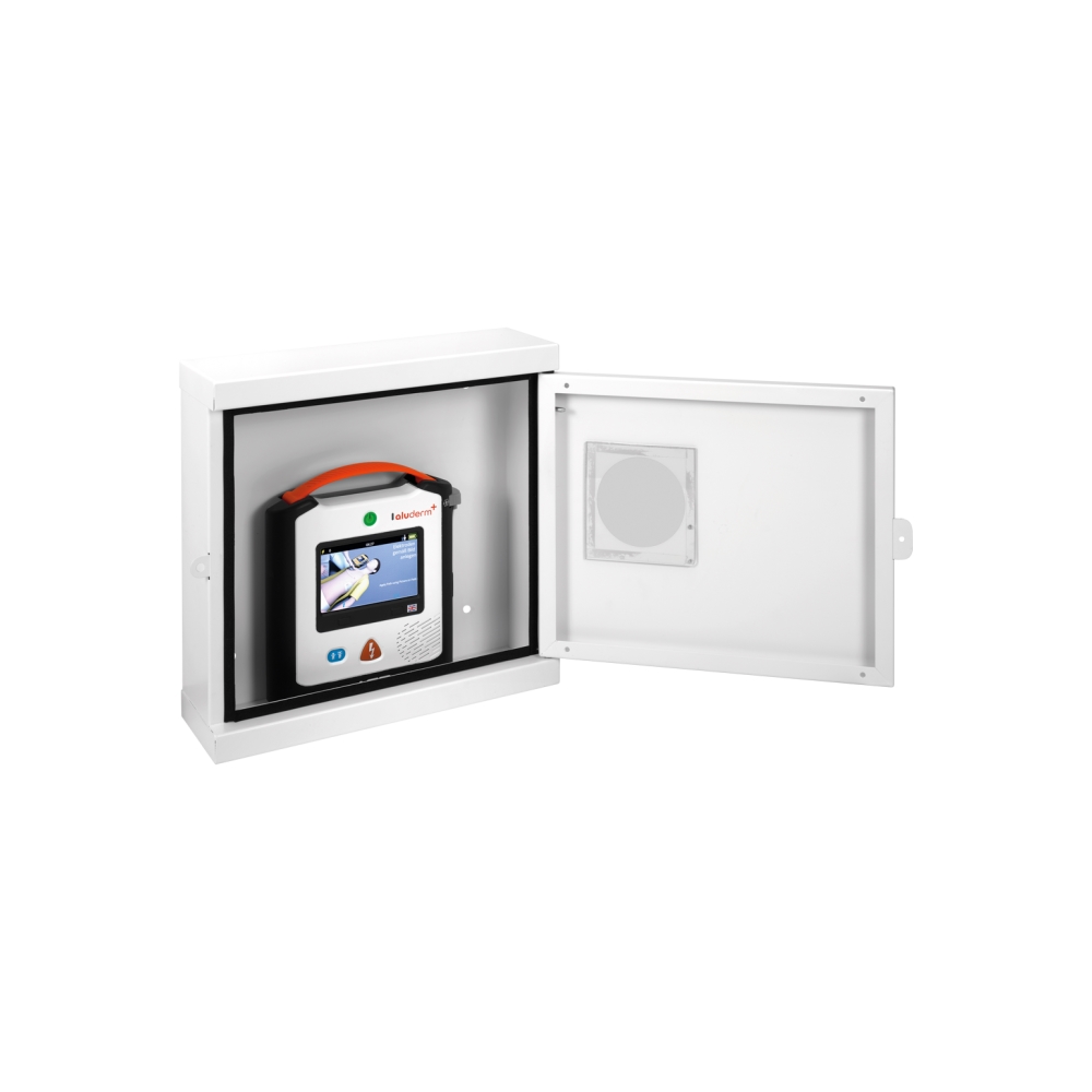 aluderm+® AED Wandschrank inkl. Alarmsicherung | Größe: S